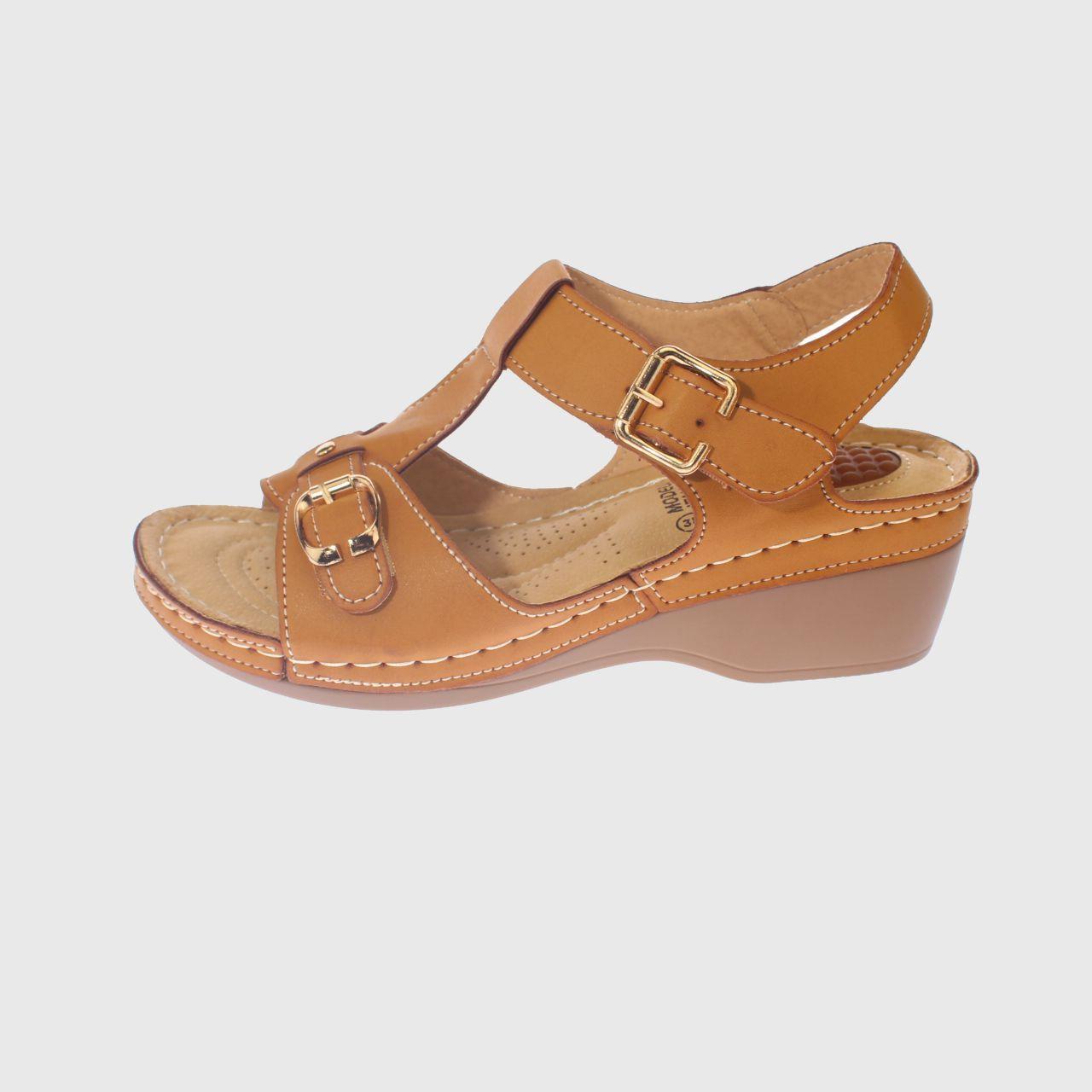 Sandalia Confort Camel Vía Franca Mujer-1