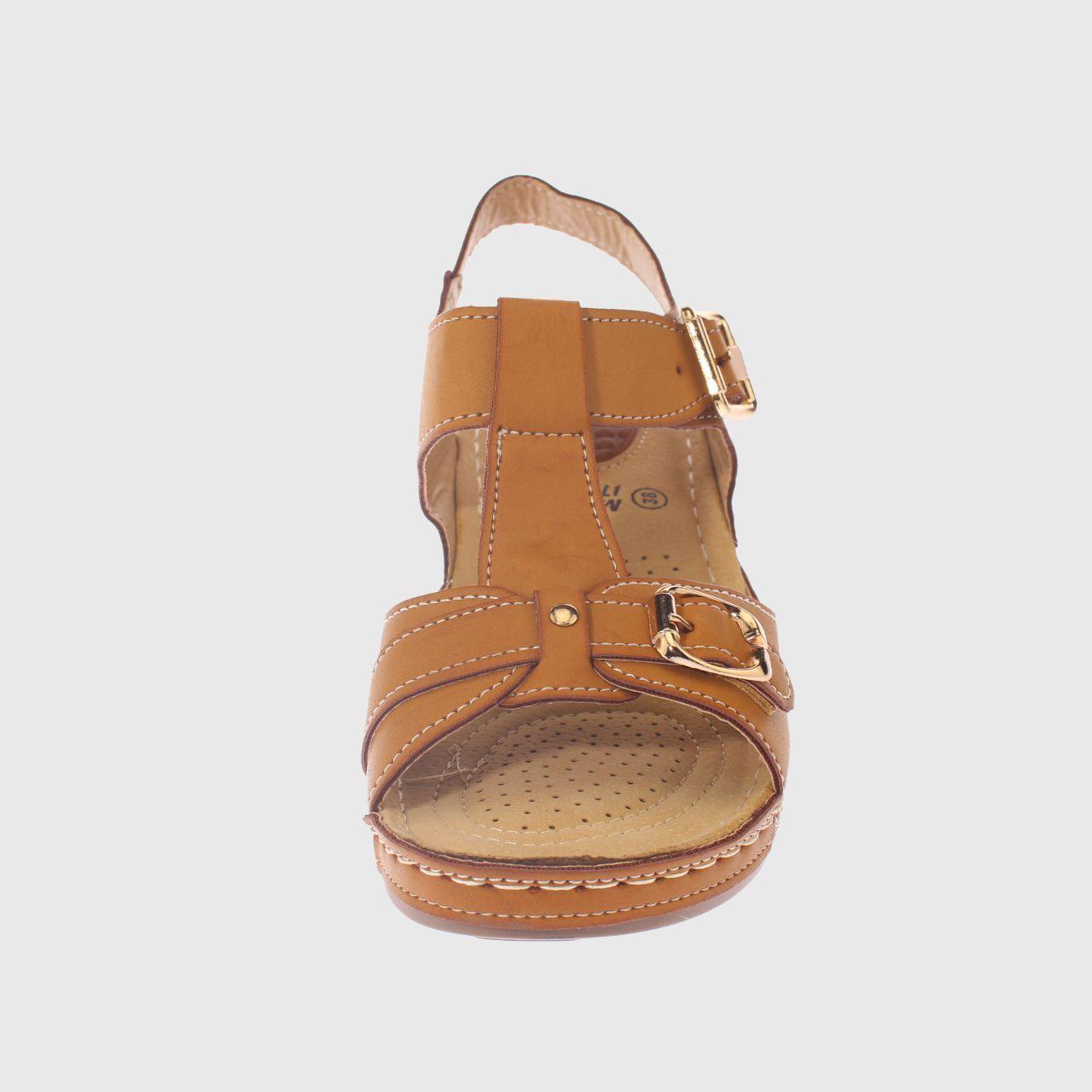 Sandalia Confort Camel Vía Franca Mujer-2