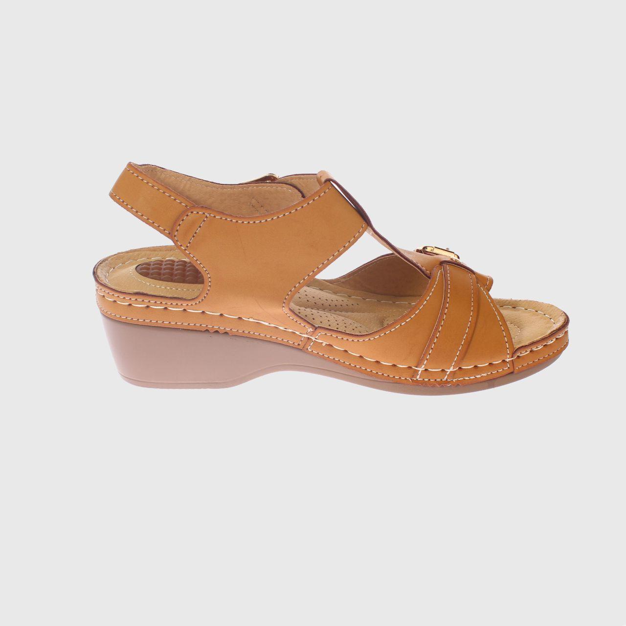 Sandalia Confort Camel Vía Franca Mujer-3