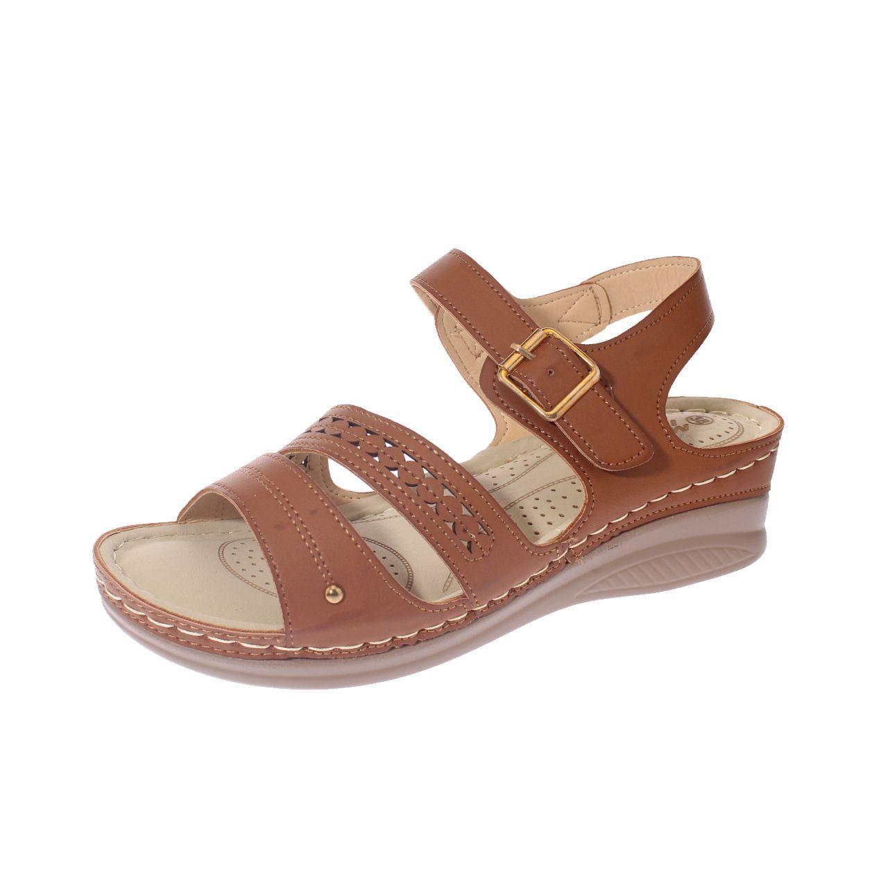 Sandalia Confort Camel Vía Franca Mujer-0