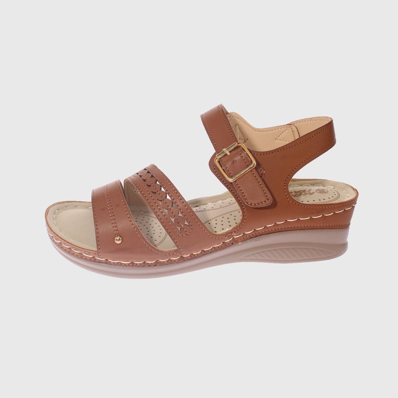 Sandalia Confort Camel Vía Franca Mujer-1