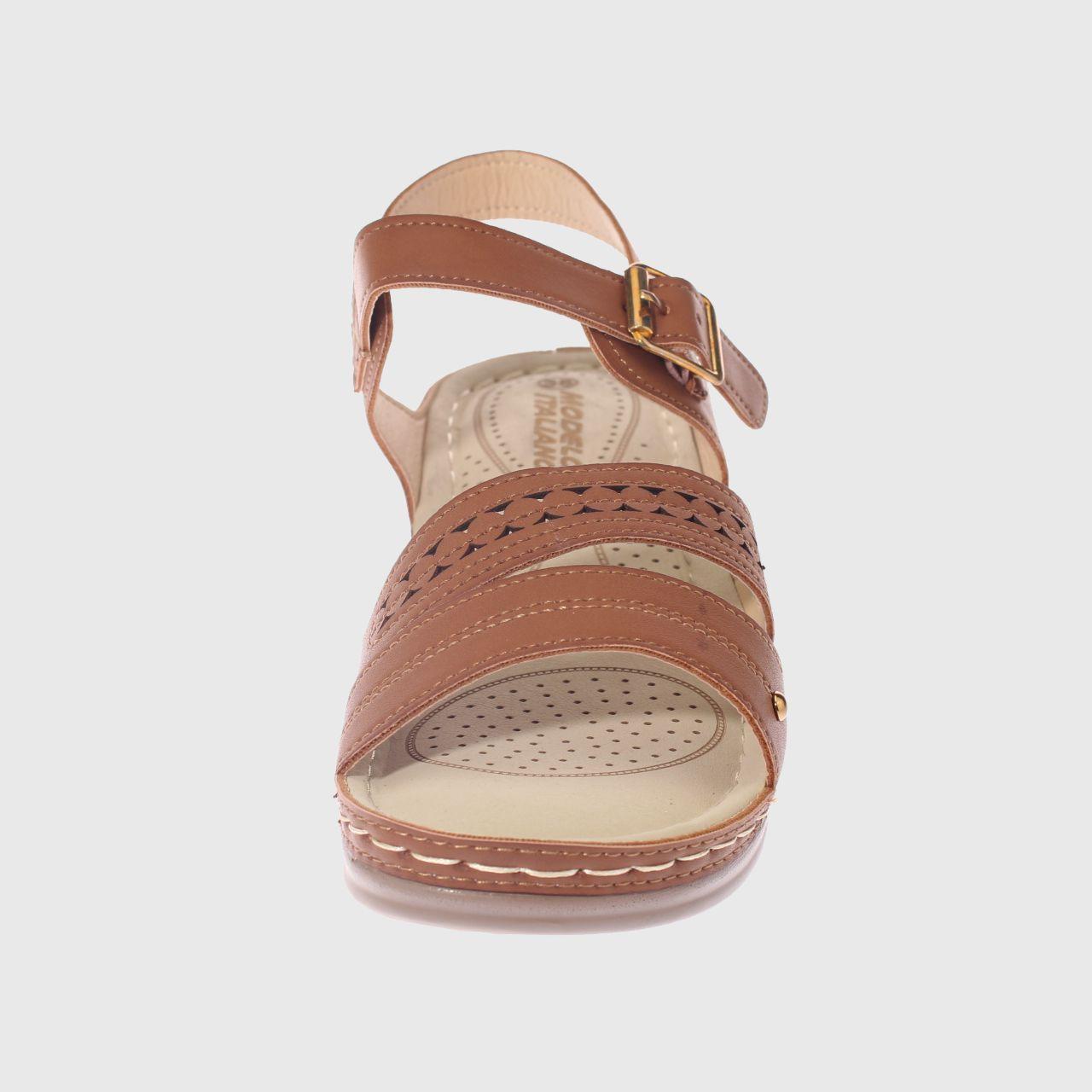 Sandalia Confort Camel Vía Franca Mujer-2
