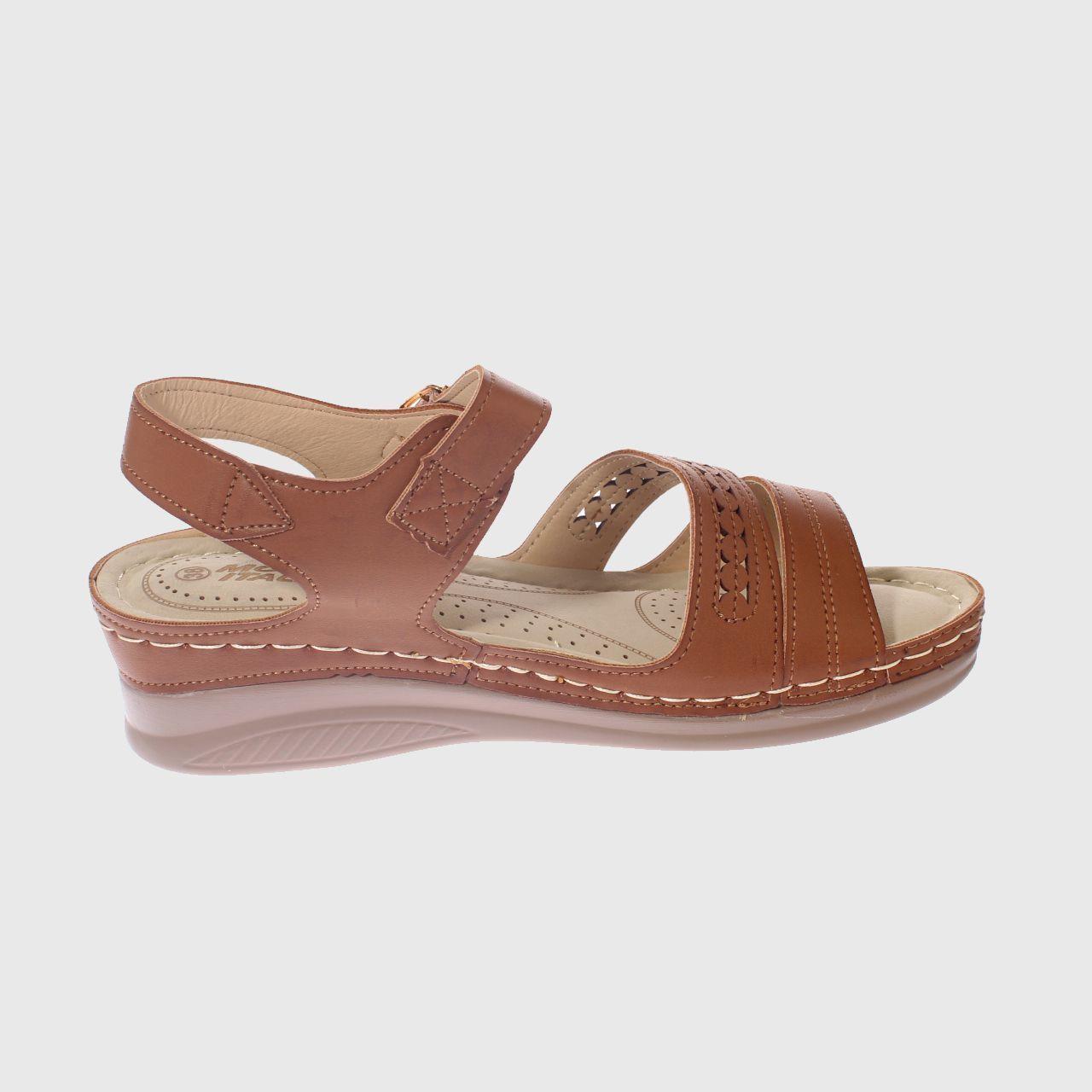 Sandalia Confort Camel Vía Franca Mujer-3