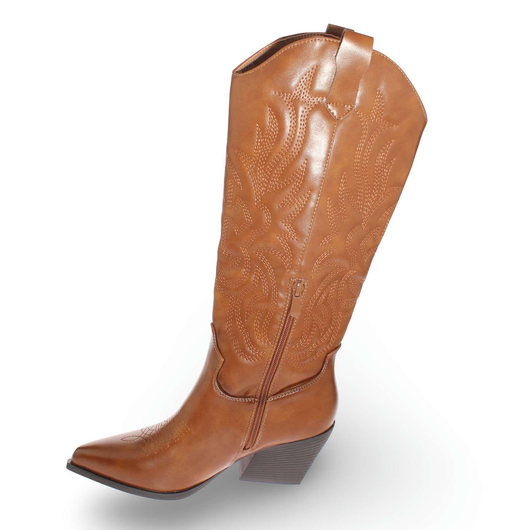 Bota Vaquera Café Vía Franca Mujer Art: 5Q15CAMELLO-3