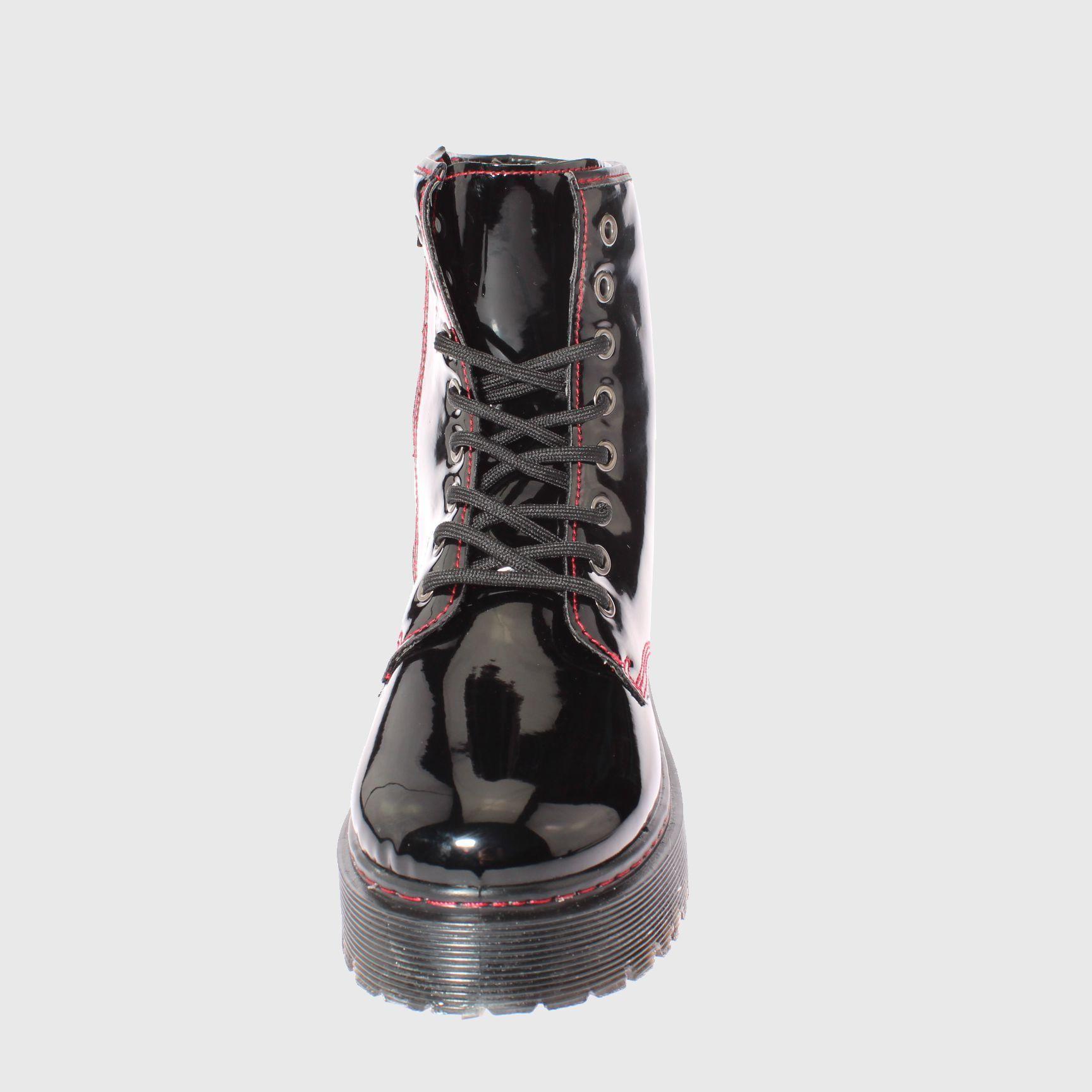 Botin Negro/Rojo Vía Franca Mujer-2