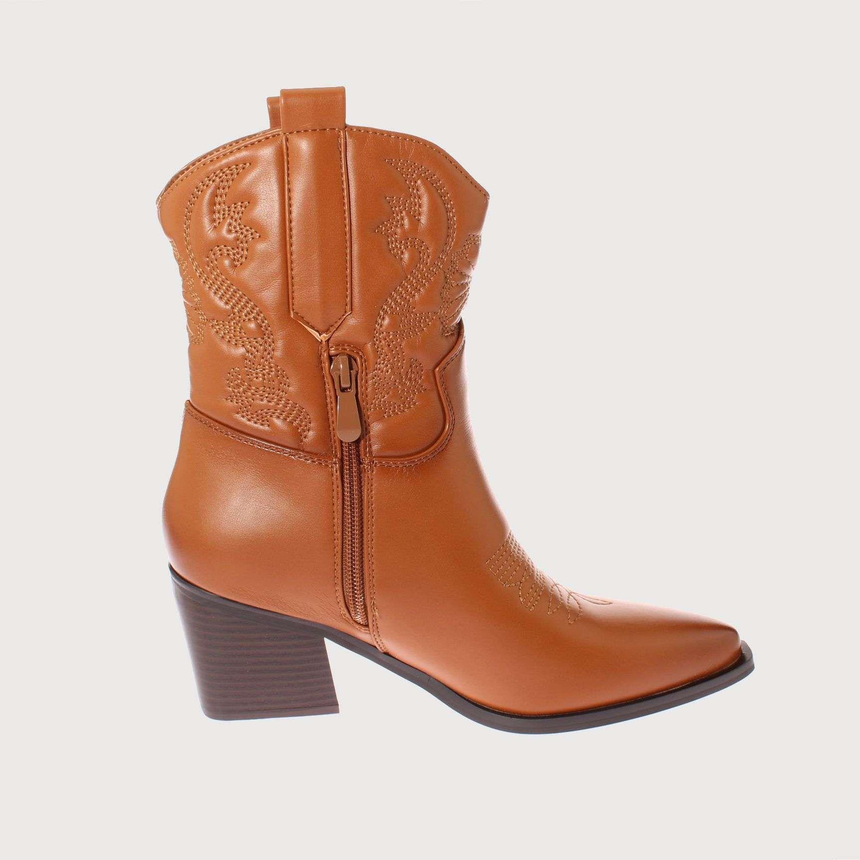 Bota Vaquera Café Claro Vía Franca Mujer Art: 5CC248CAMEL-3