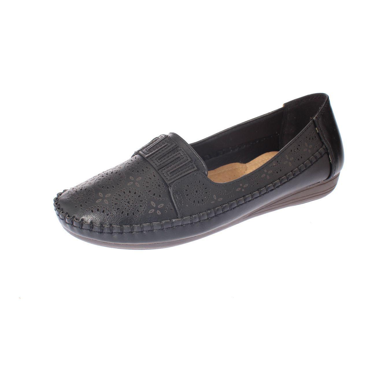 Mocasín Negro Vía Franca Mujer-0