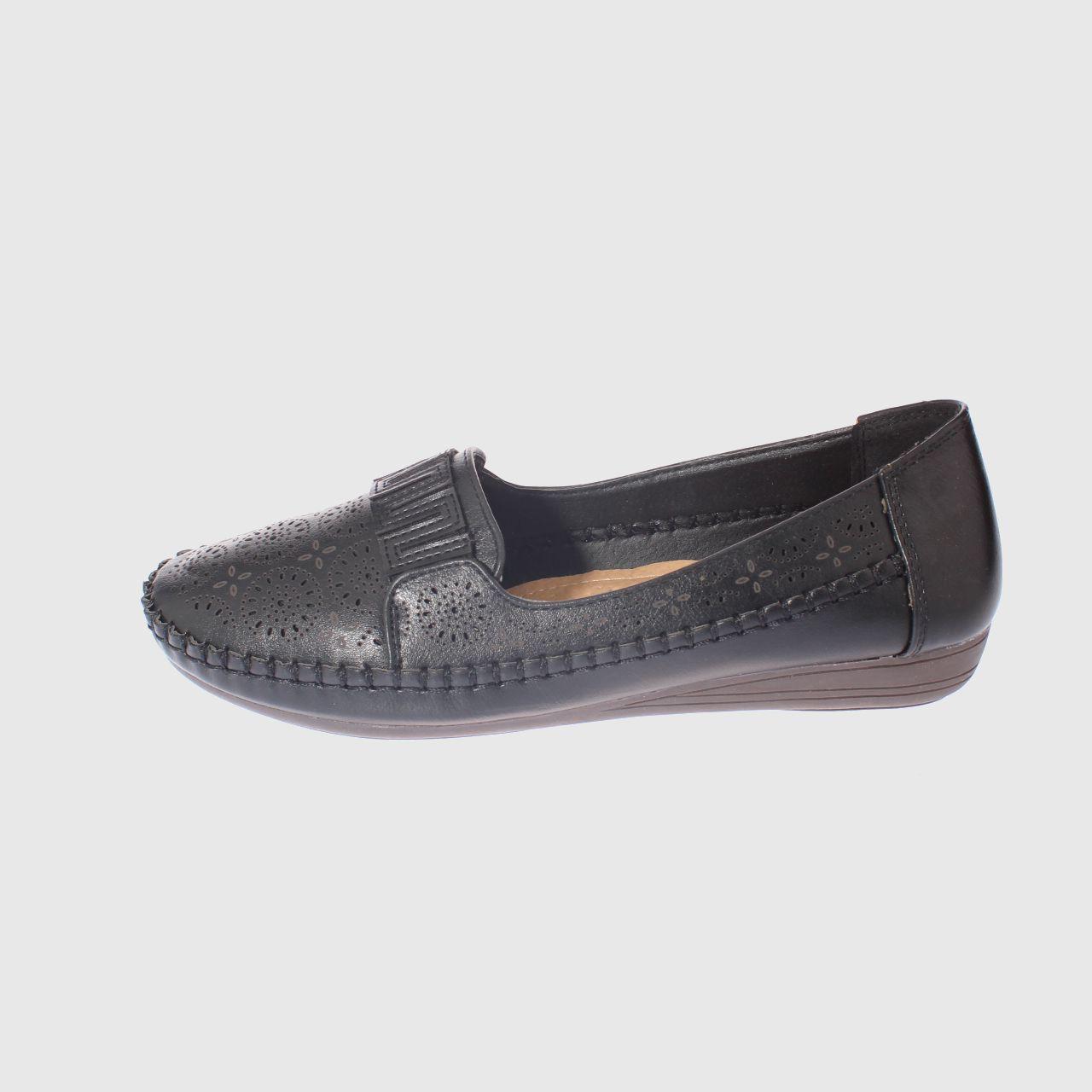 Mocasín Negro Vía Franca Mujer-1