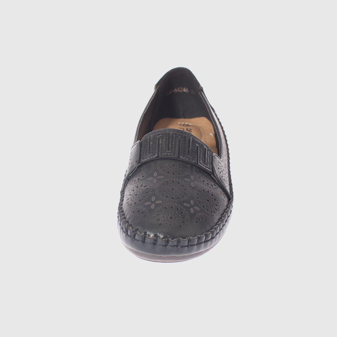 Mocasín Negro Vía Franca Mujer-2