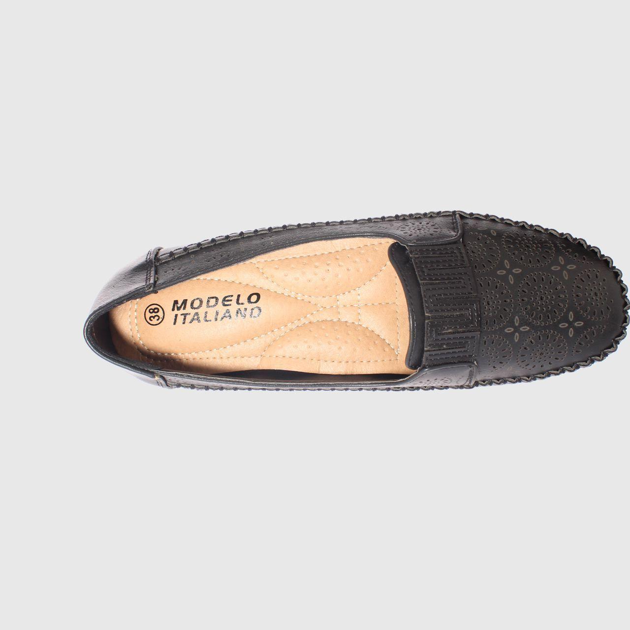 Mocasín Negro Vía Franca Mujer-5