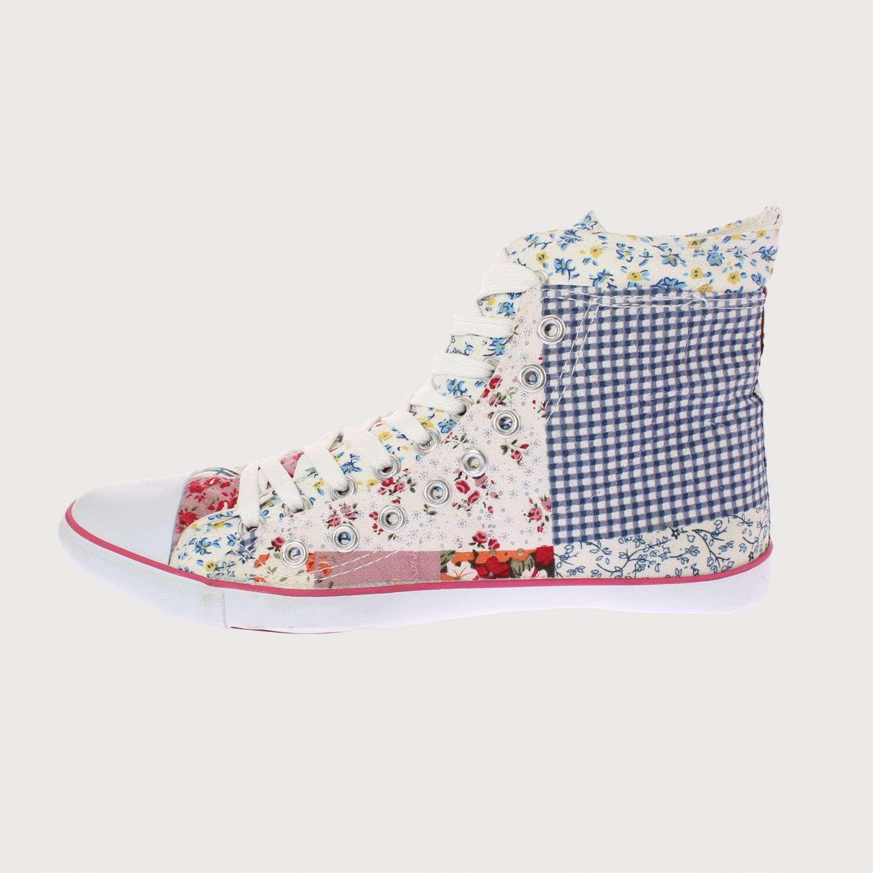 Zapatilla Lona Celeste Vía Franca Mujer Art: 5DSCO1076CBLANCO-1