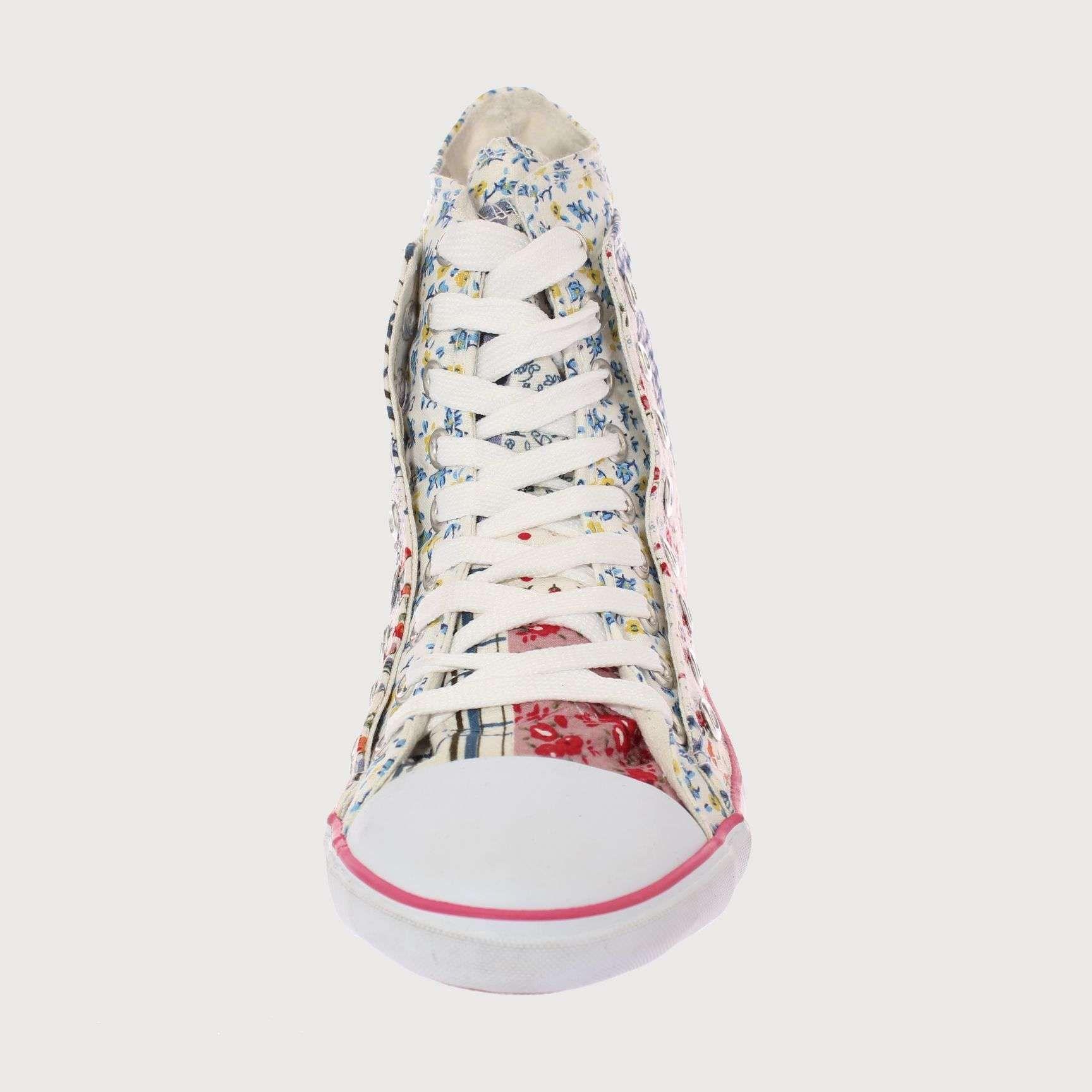 Zapatilla Lona Celeste Vía Franca Mujer Art: 5DSCO1076CBLANCO-2