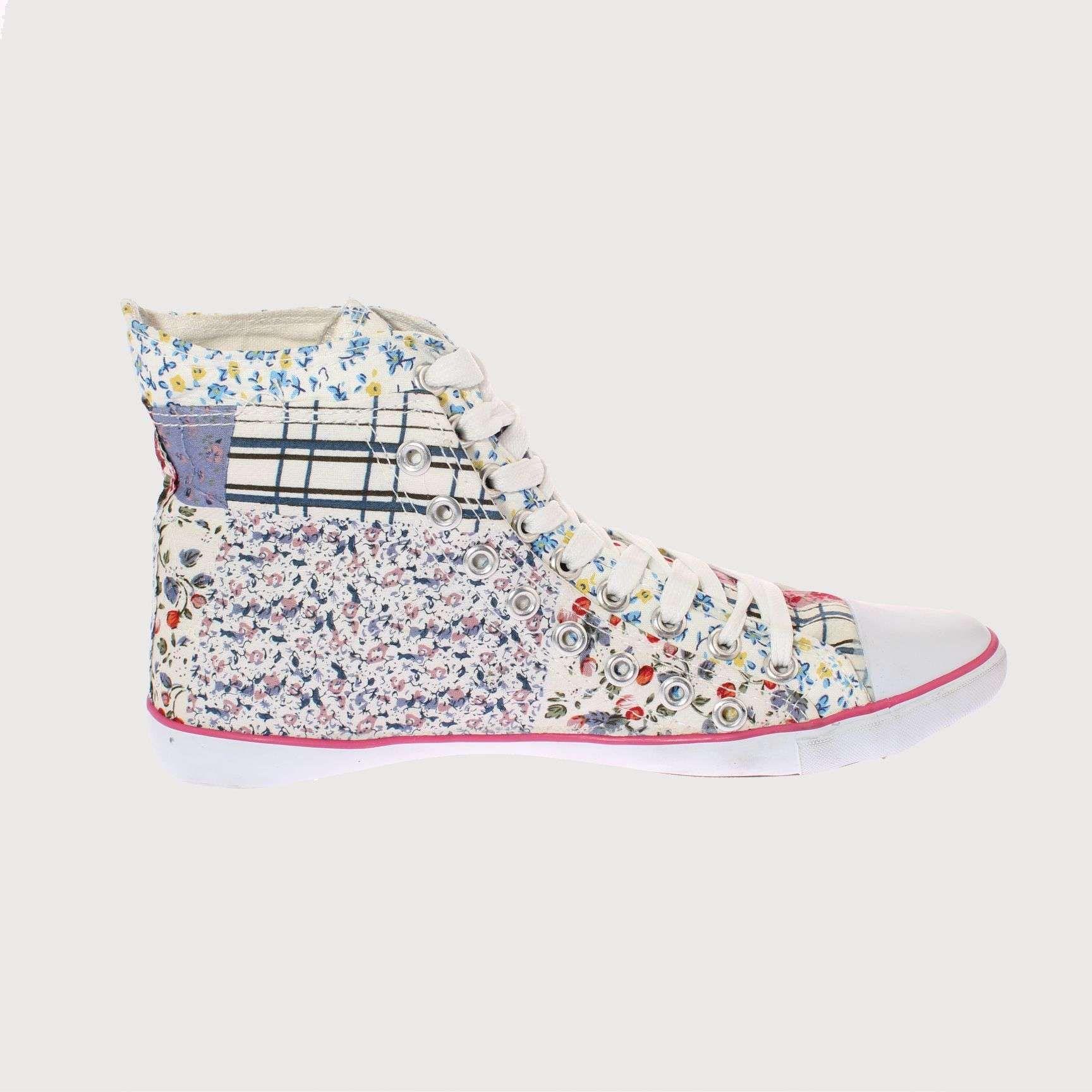 Zapatilla Lona Celeste Vía Franca Mujer Art: 5DSCO1076CBLANCO-3