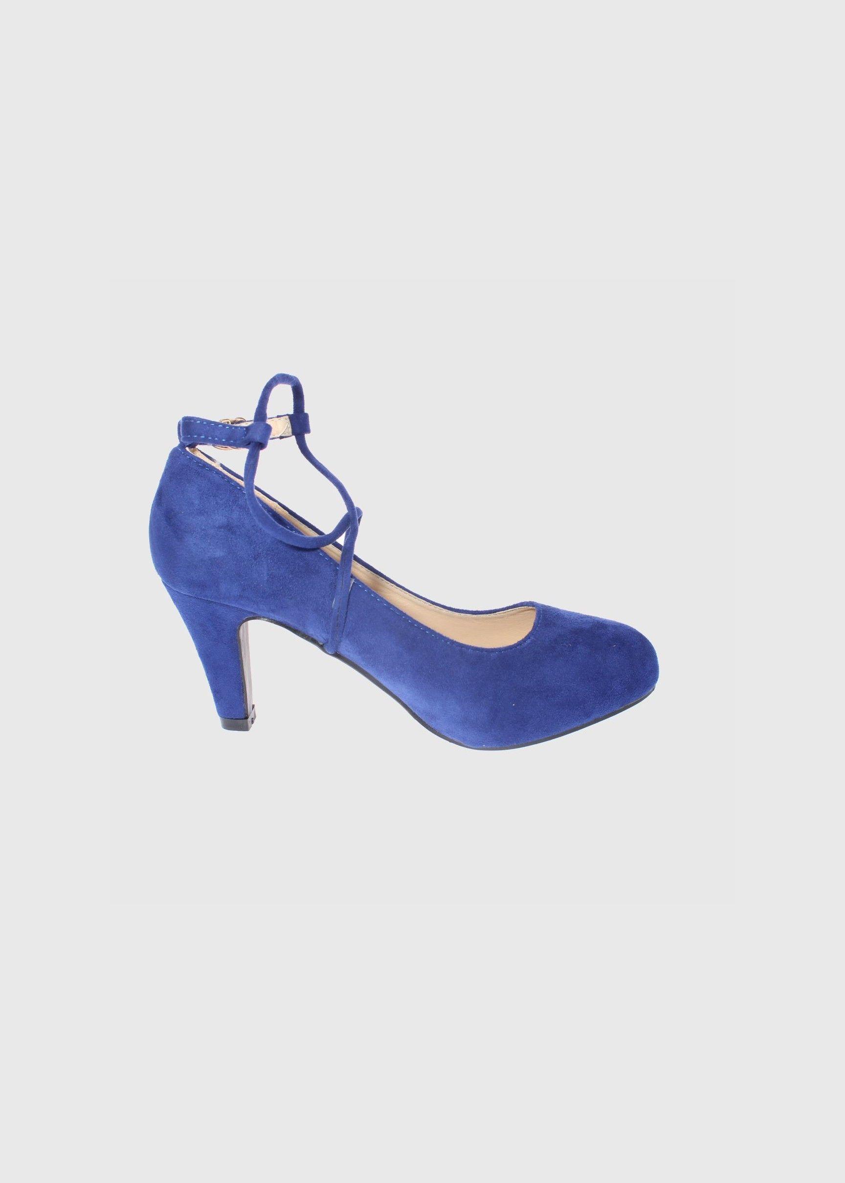 Zapato taco Azul Vía Franca Mujer-3