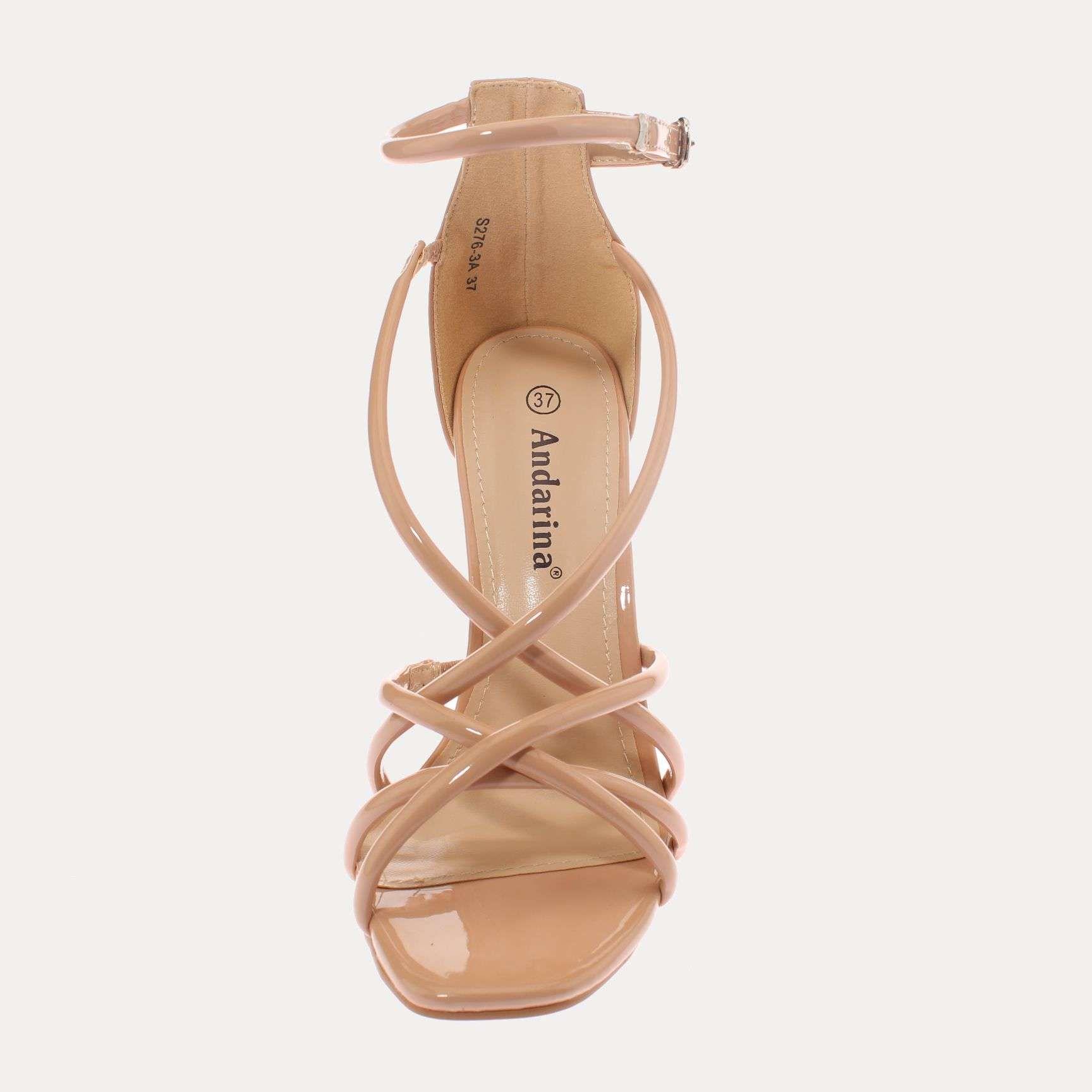 Zapato Tacón Beige Vía Franca Mujer-2
