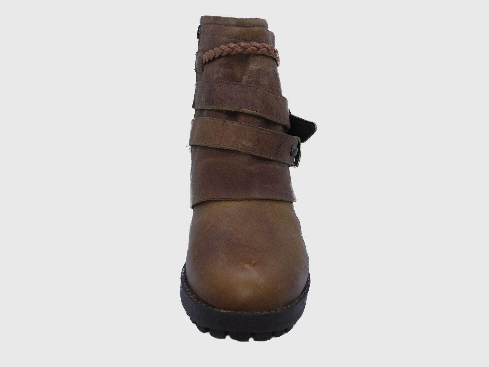 Botin Cuero Mostaza Vía Franca Mujer-5
