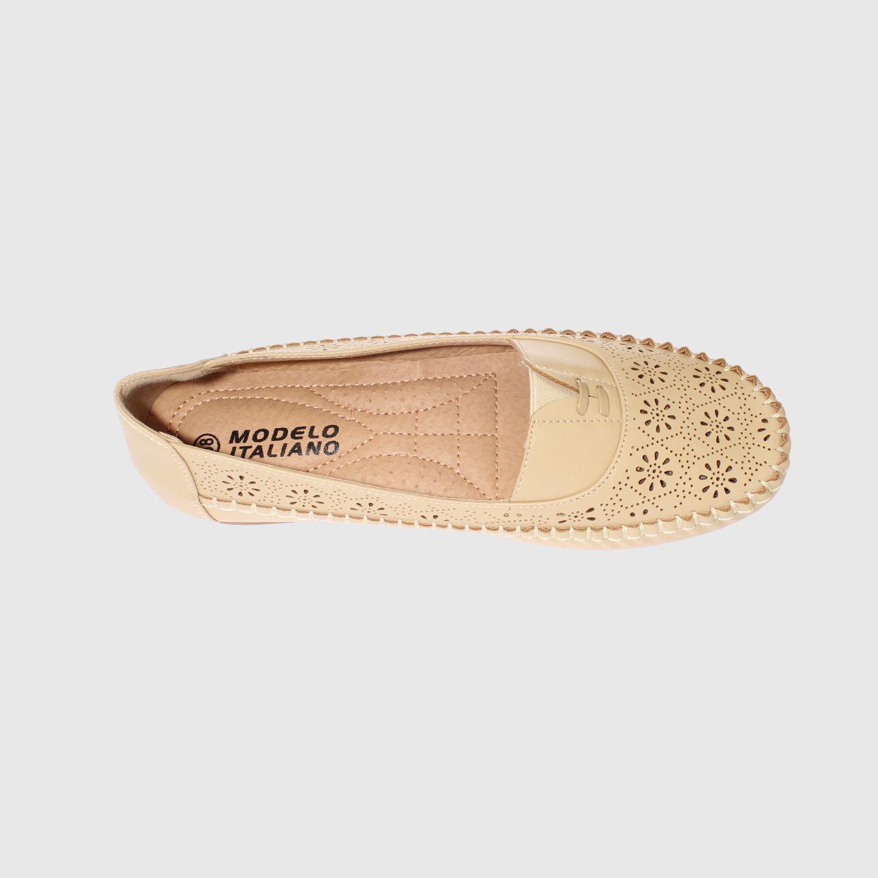 Mocasín Beige Vía Franca Mujer-4