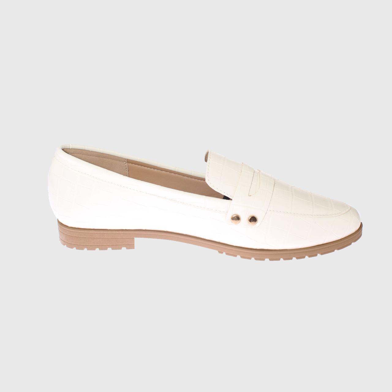 Mocasín Blanco Vía Franca Mujer-3