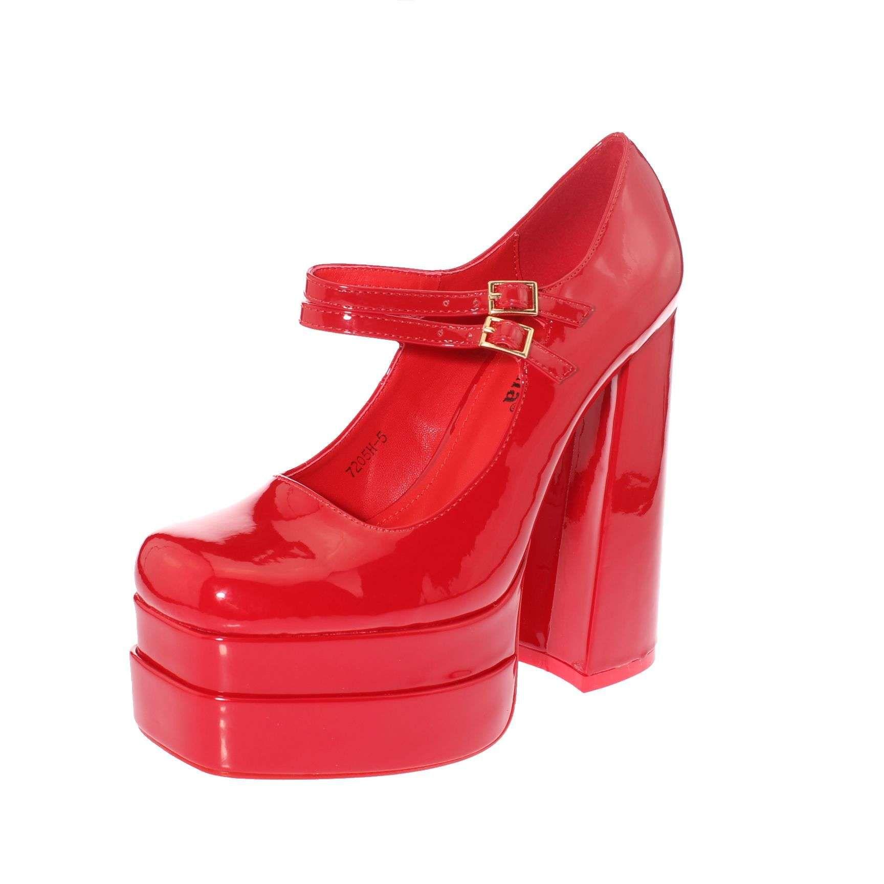 Zapato terraplen Rojo Vía Franca Mujer-0