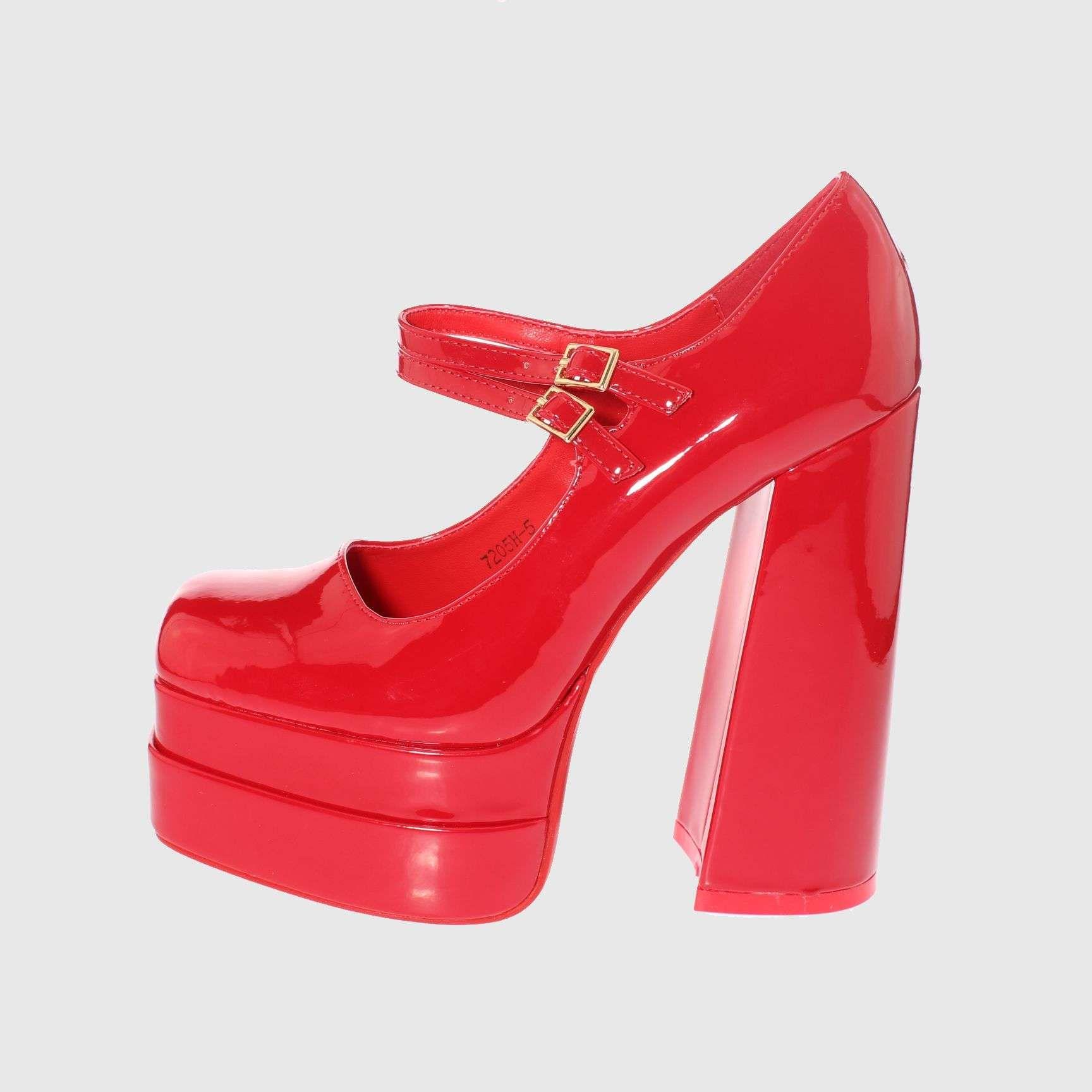 Zapato terraplen Rojo Vía Franca Mujer-1