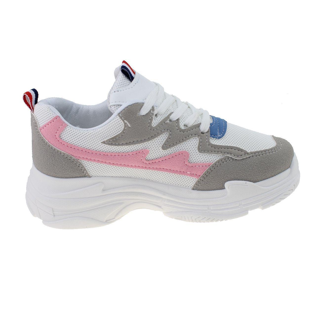 Zapatilla Blanco/Rosa Vía Franca Mujer-3