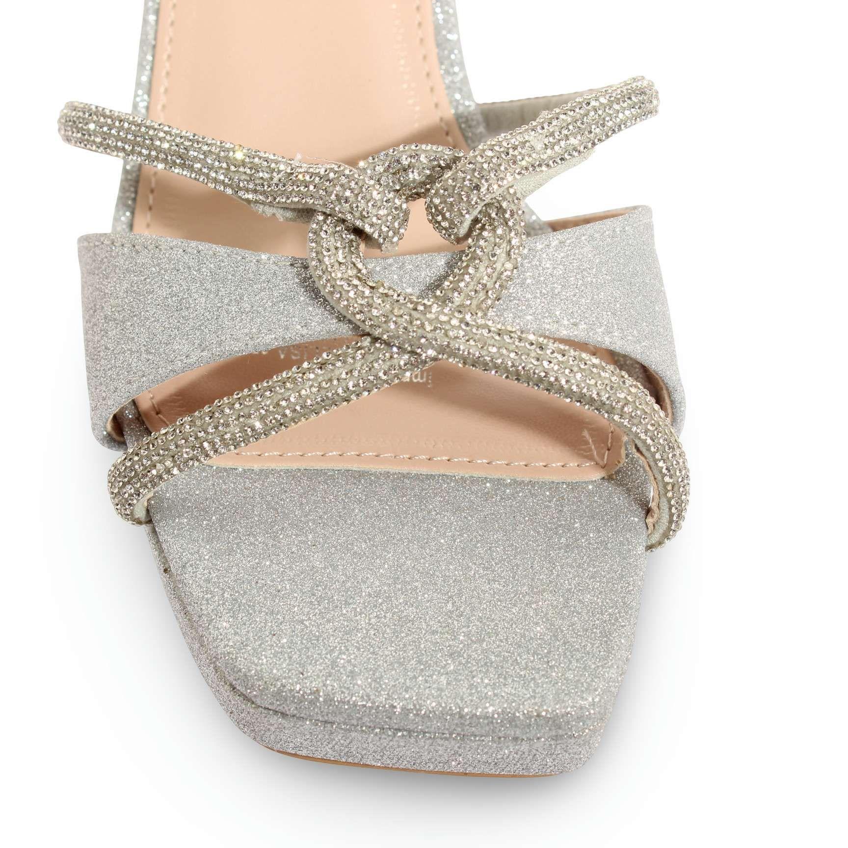 Sandalia Taco Plateado Vía Franca Mujer Art: 5PG526916SILVER-3