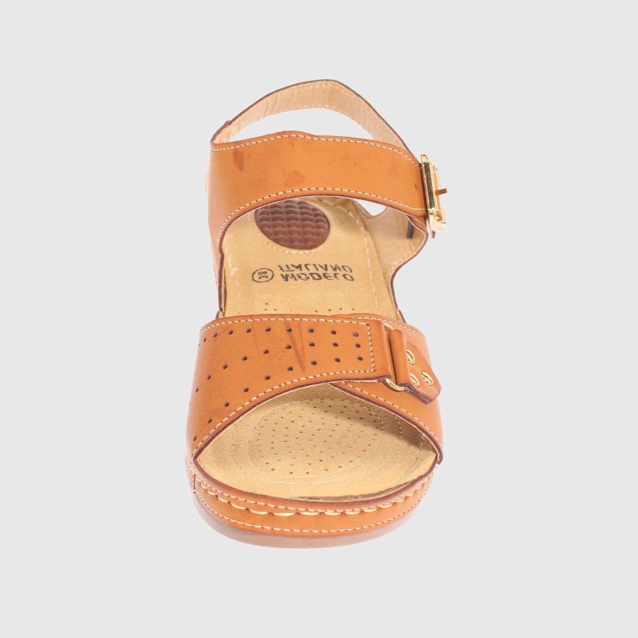 Sandalia Confort Camel Vía Franca Mujer-2