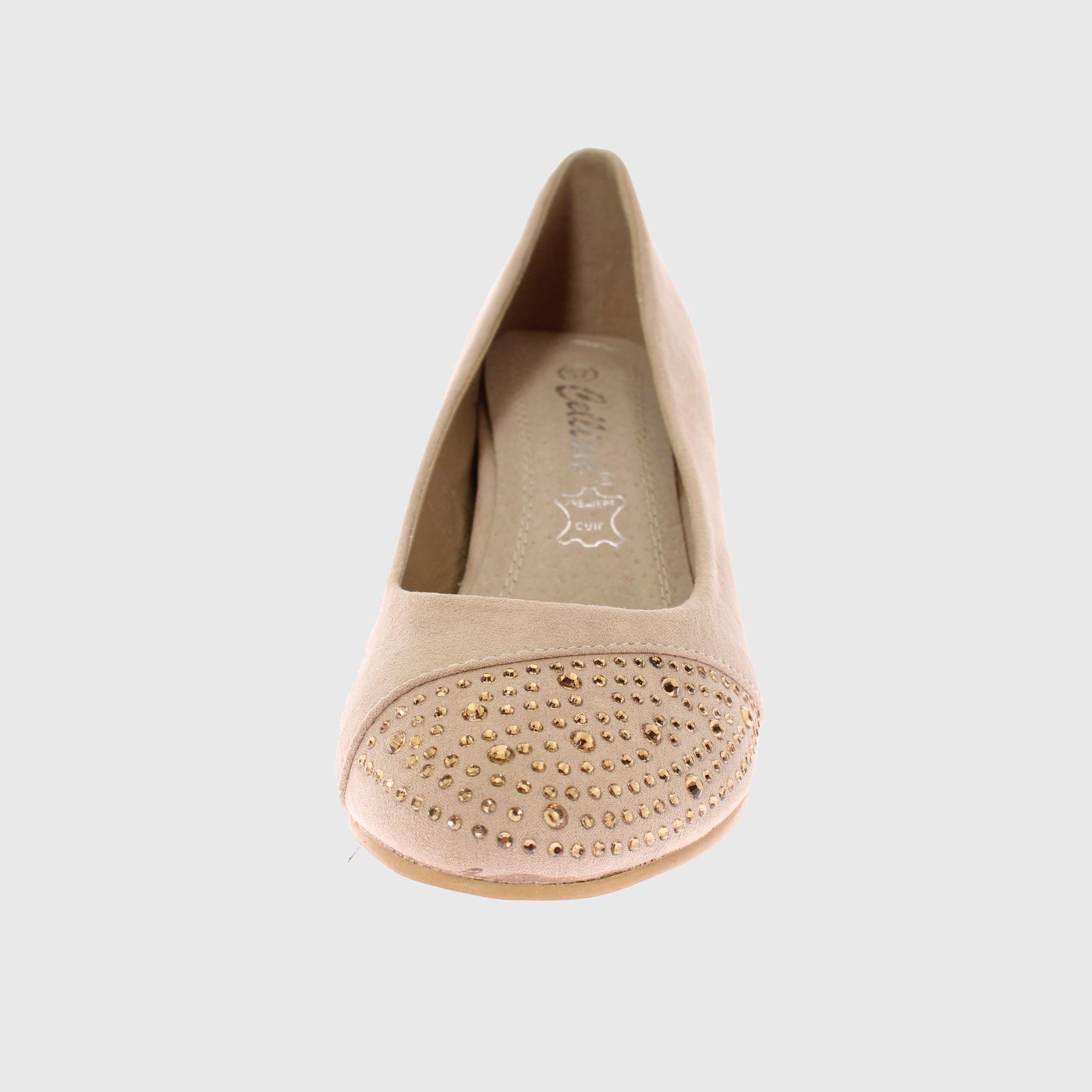 Ballerina cristal Beige Vía Franca Mujer-2