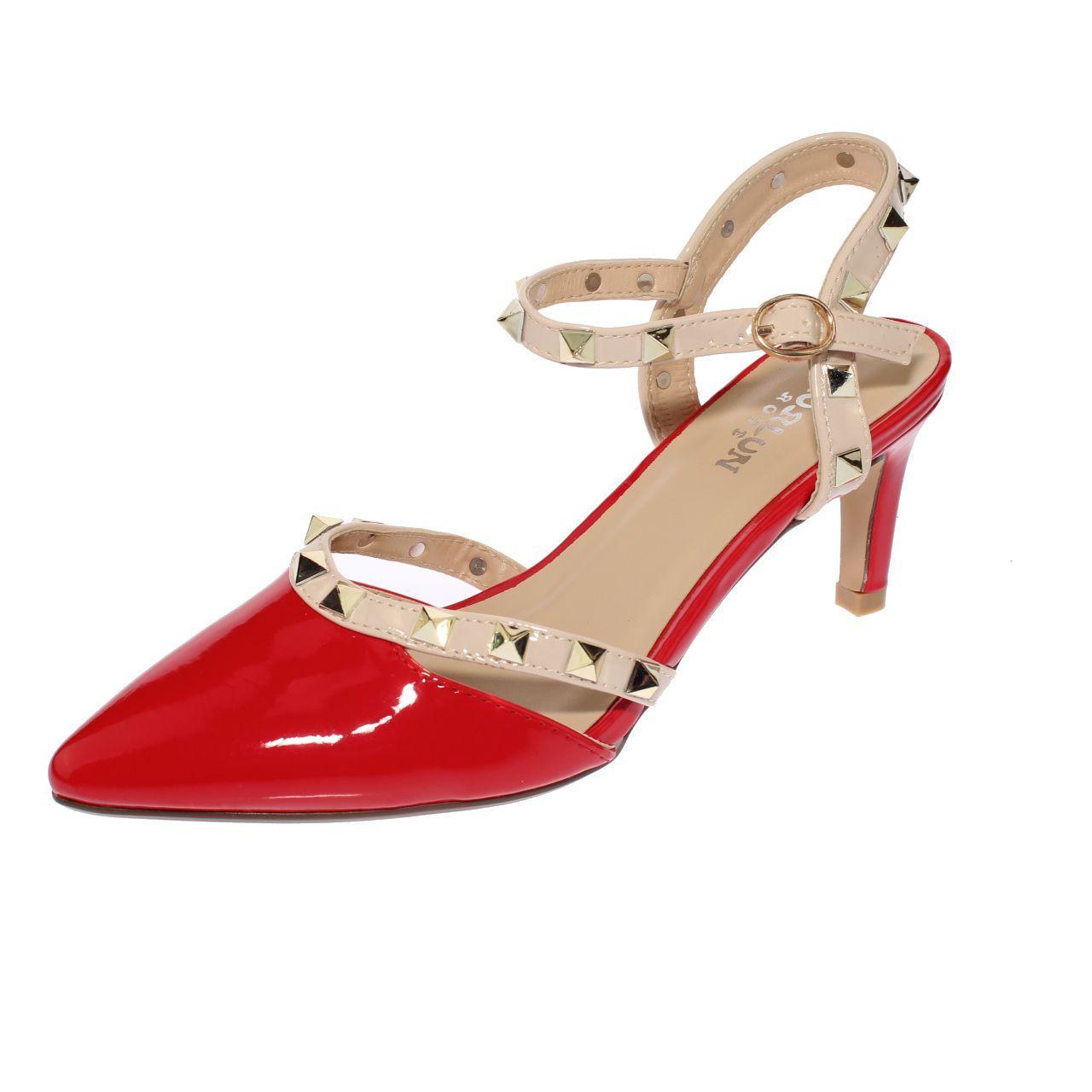 Zapato Tachas Rojo Vía Franca Mujer-0
