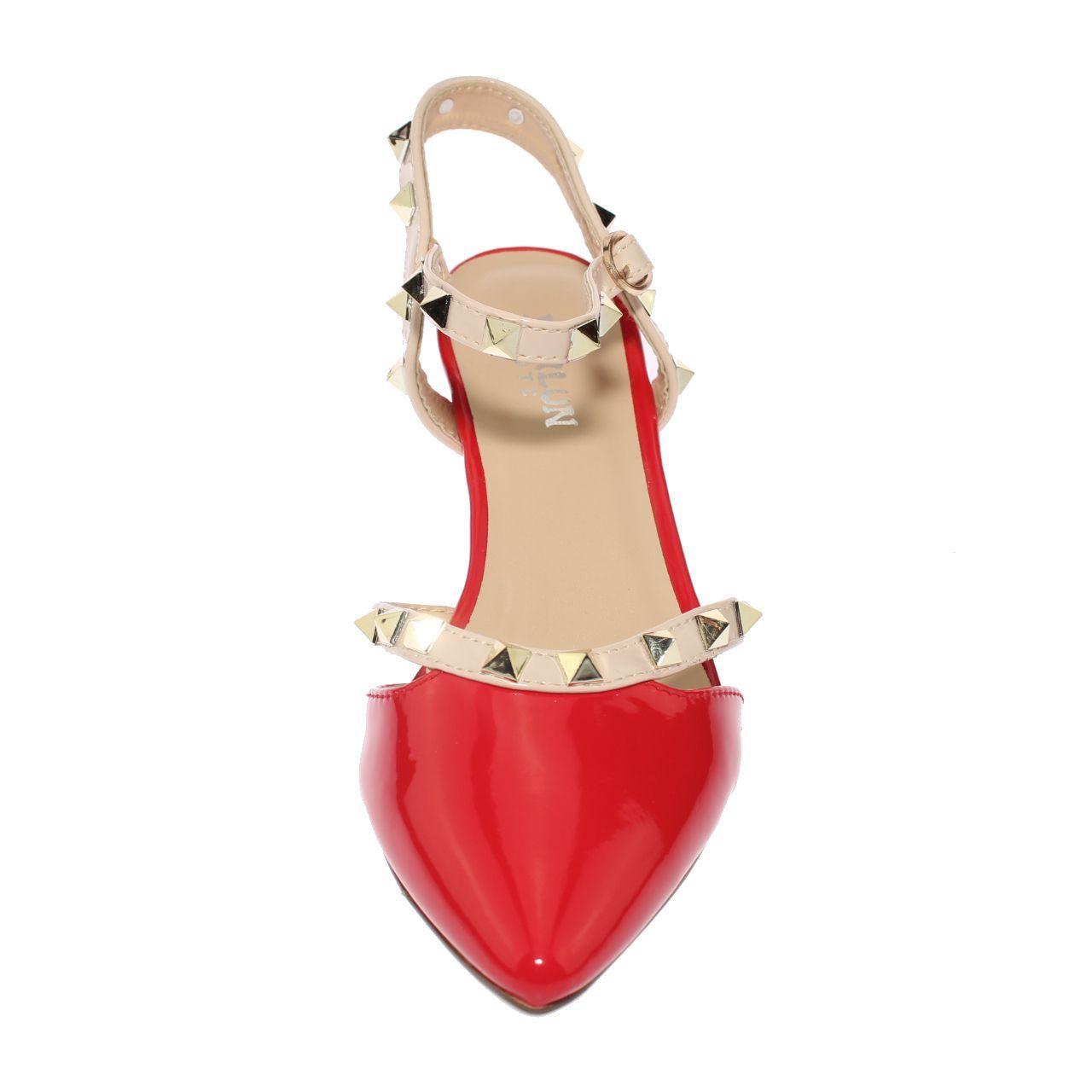 Zapato Tachas Rojo Vía Franca Mujer-3