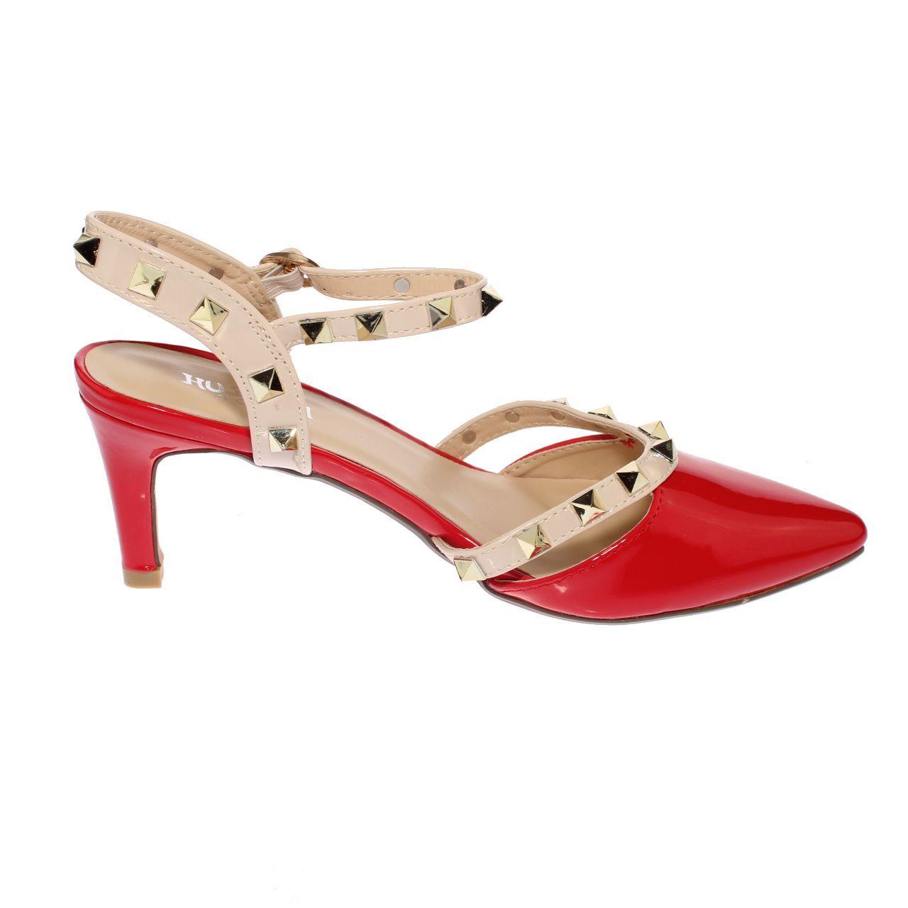 Zapato Tachas Rojo Vía Franca Mujer-5