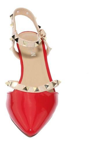 Zapato Tachas Rojo Vía Franca Mujer-9