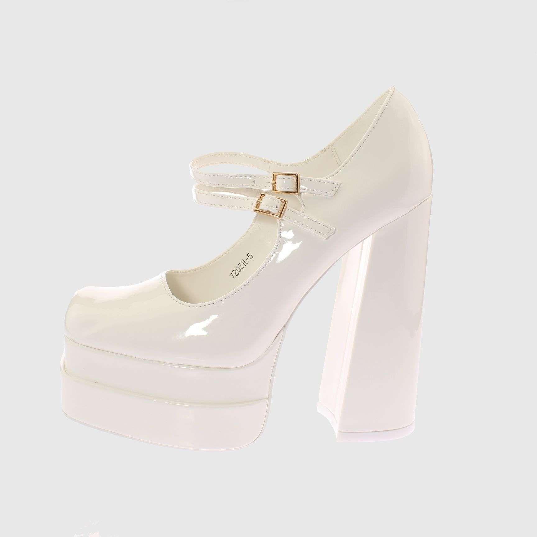 Zapato terraplen Blanco Vía Franca Mujer-1