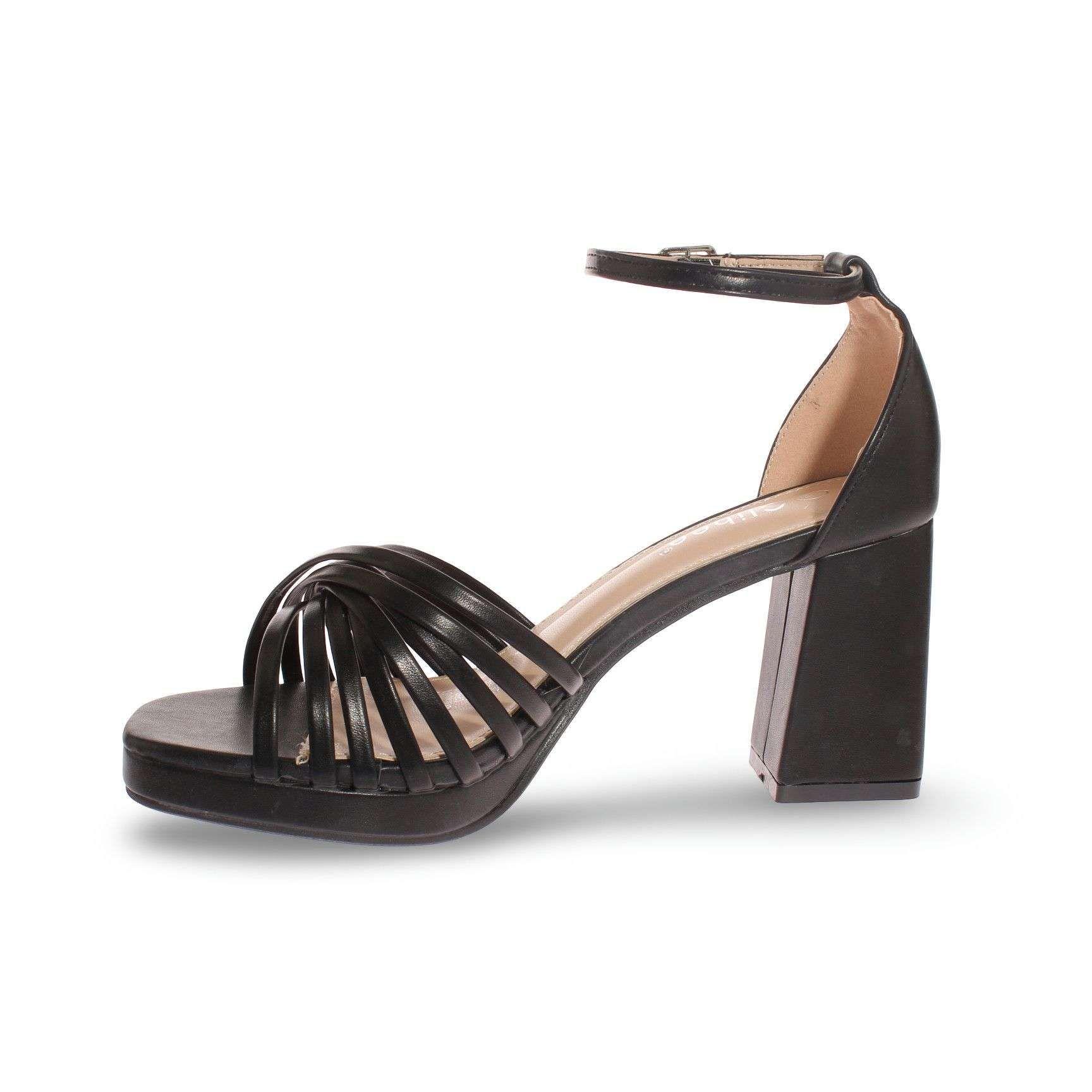 Sandalia Taco Negro Vía Franca Mujer Art: 5KD83BLACK-3