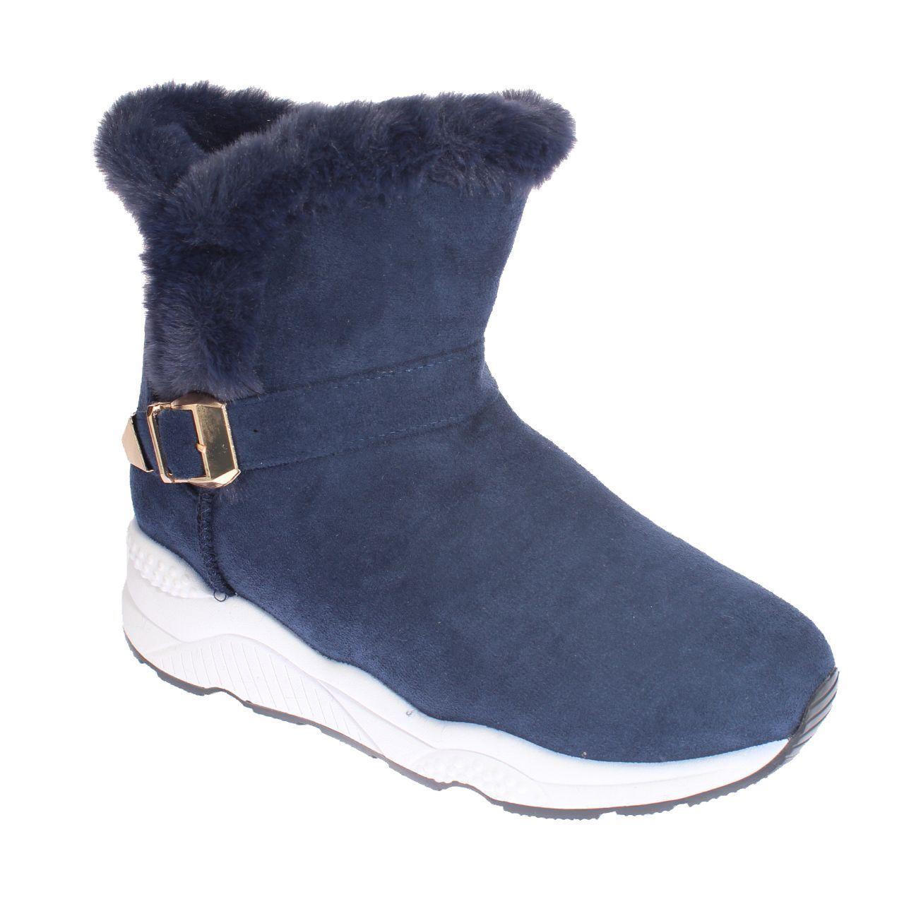 Bota Piel Azul Vía Franca Mujer-0