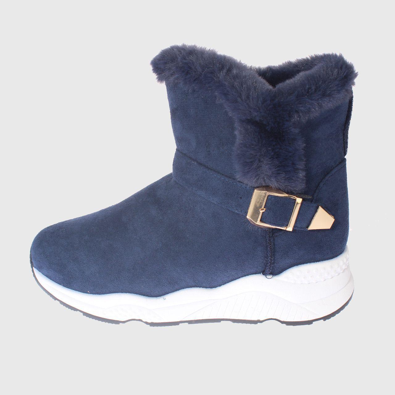 Bota Piel Azul Vía Franca Mujer-1