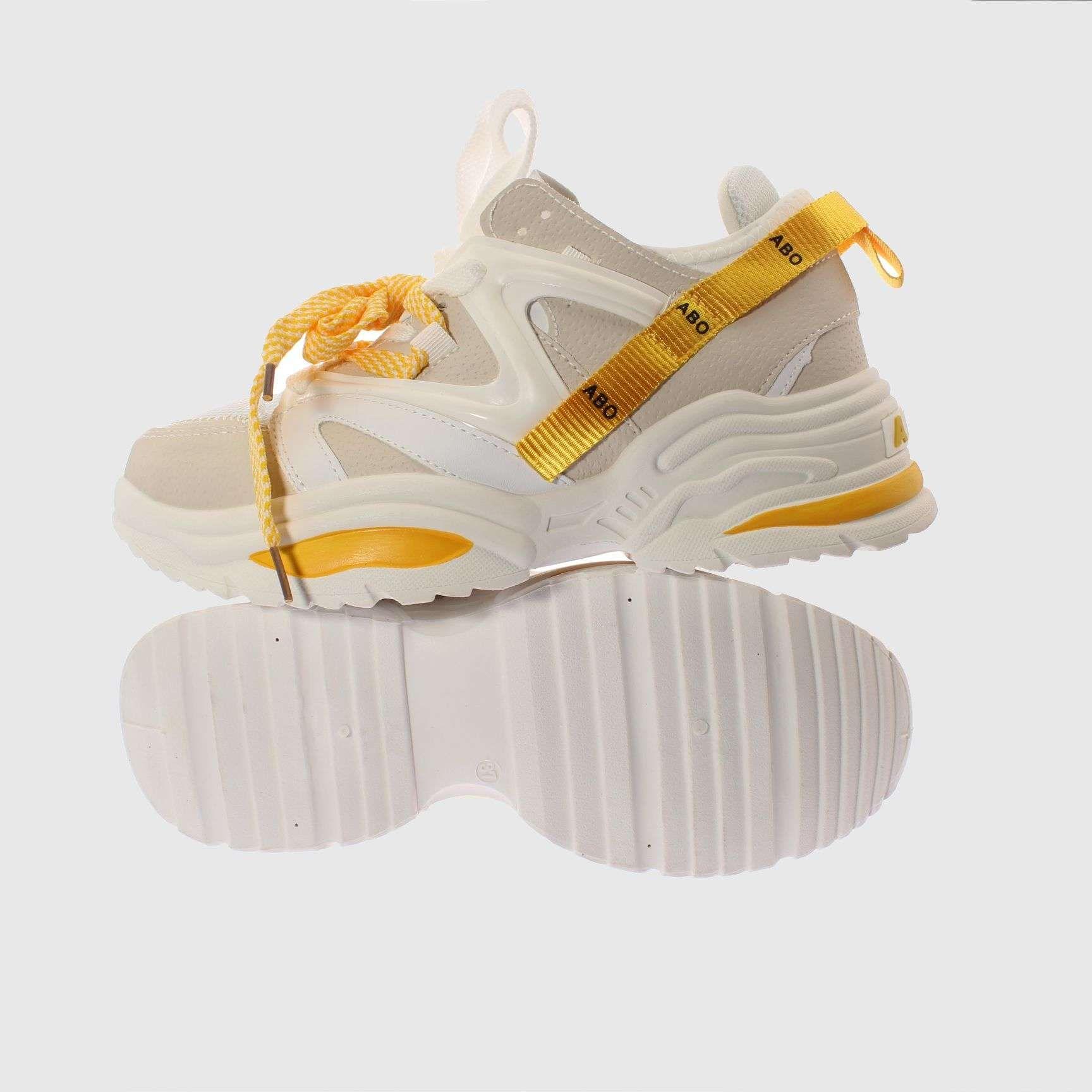 Zapatilla Blanco/Amarillo Vía Franca Mujer-1