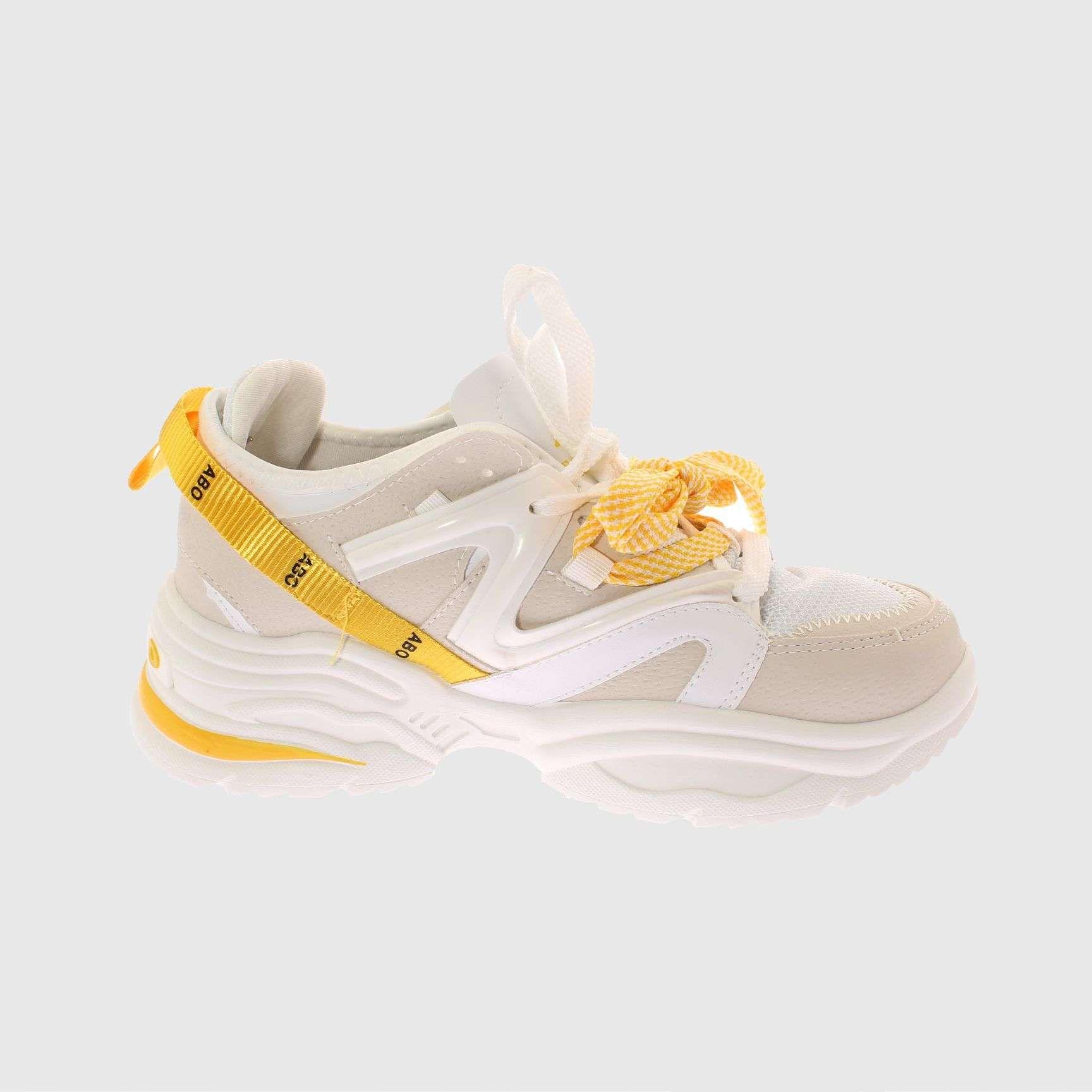 Zapatilla Blanco/Amarillo Vía Franca Mujer-3