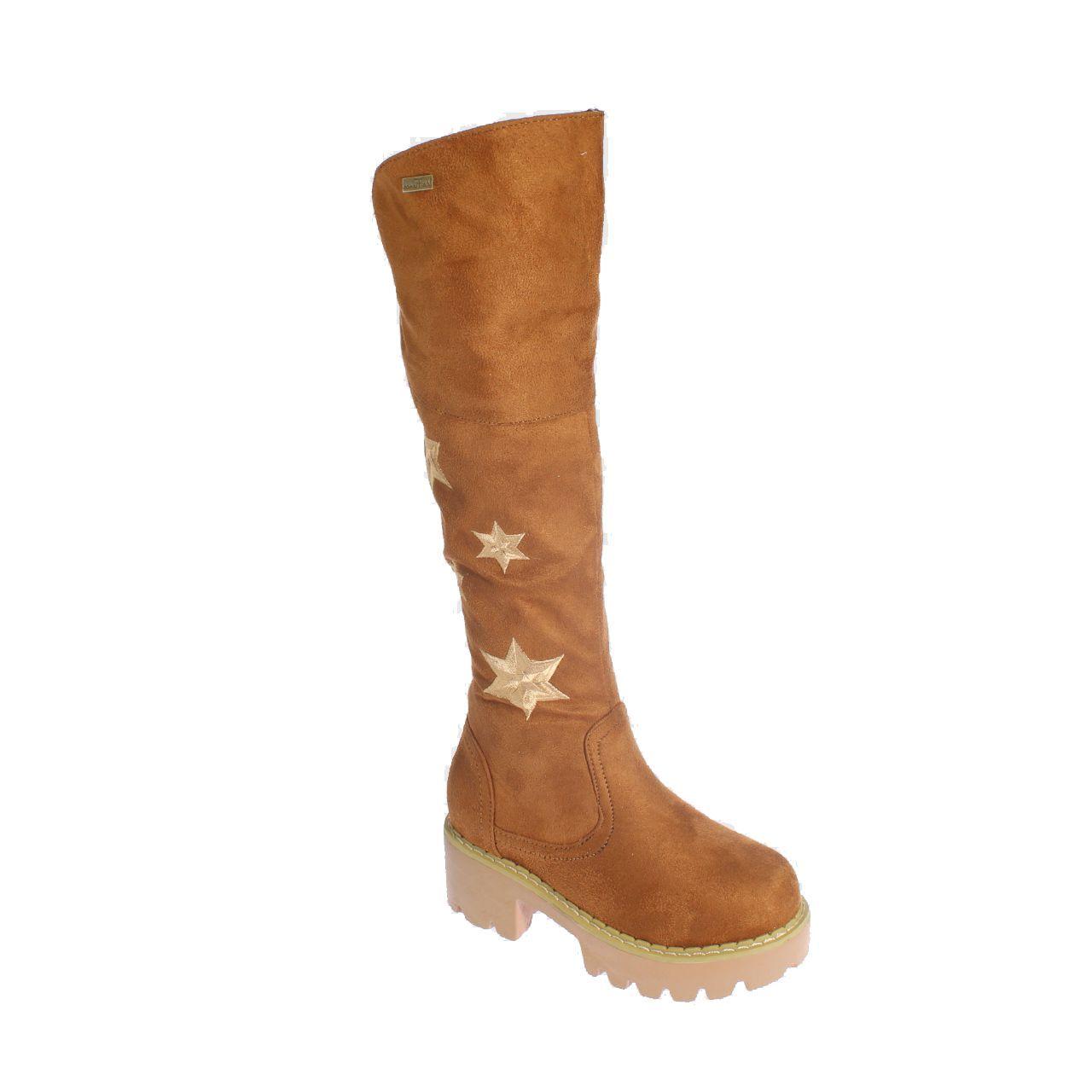 Bota Bordada Para Niña Color Marrón-0