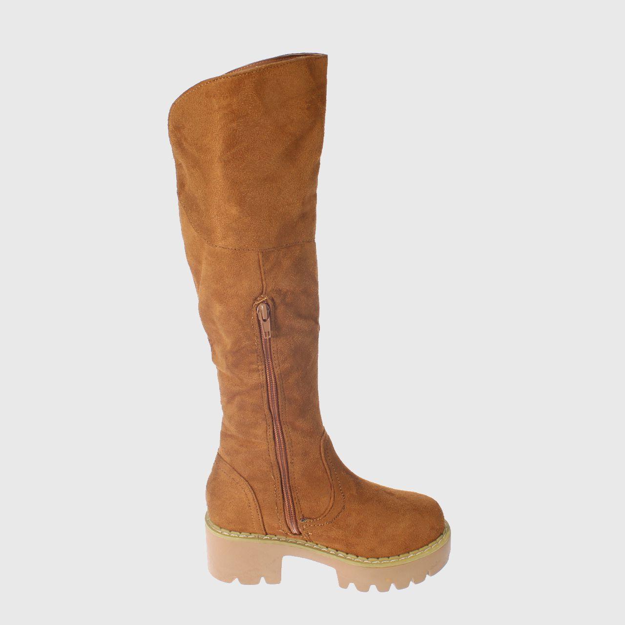 Bota Bordada Para Niña Color Marrón-3