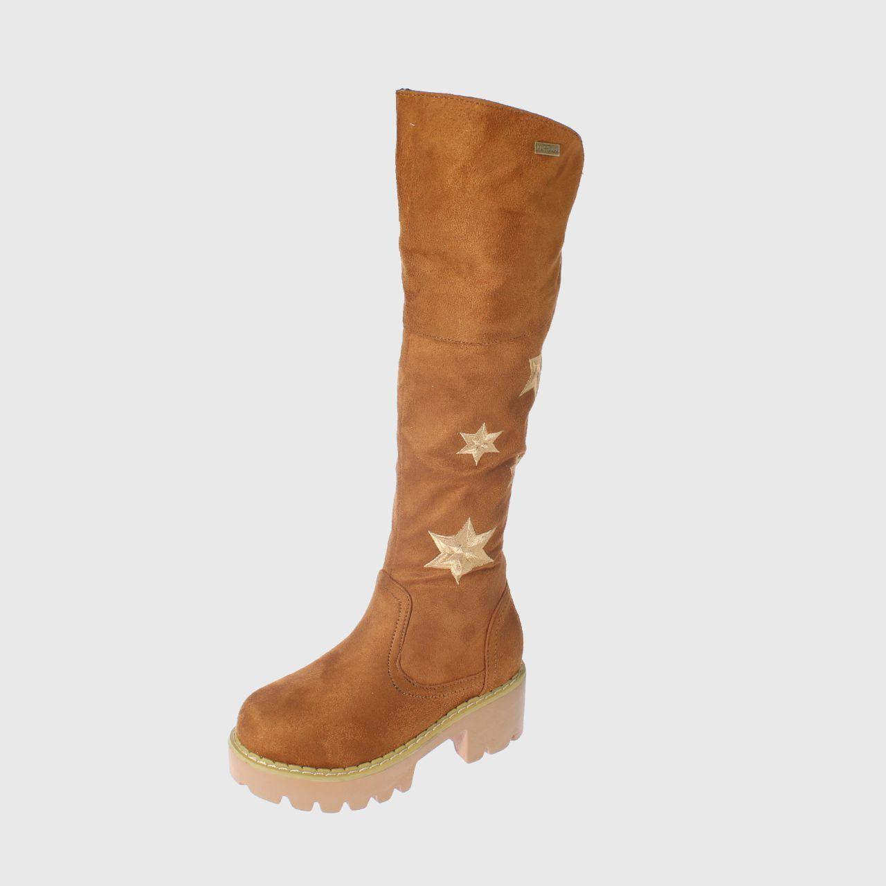 Bota Bordada Para Niña Color Marrón-5
