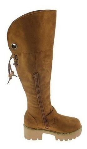 Bota Bordada Para Niña Color Marrón-8