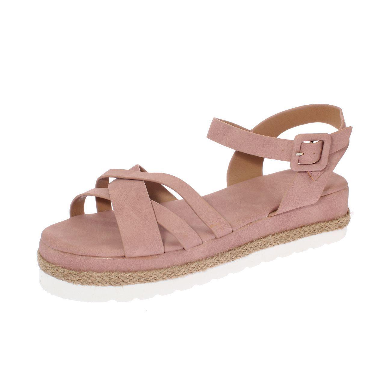Sandalia Plataforma Rosado Vía franca Mujer-0