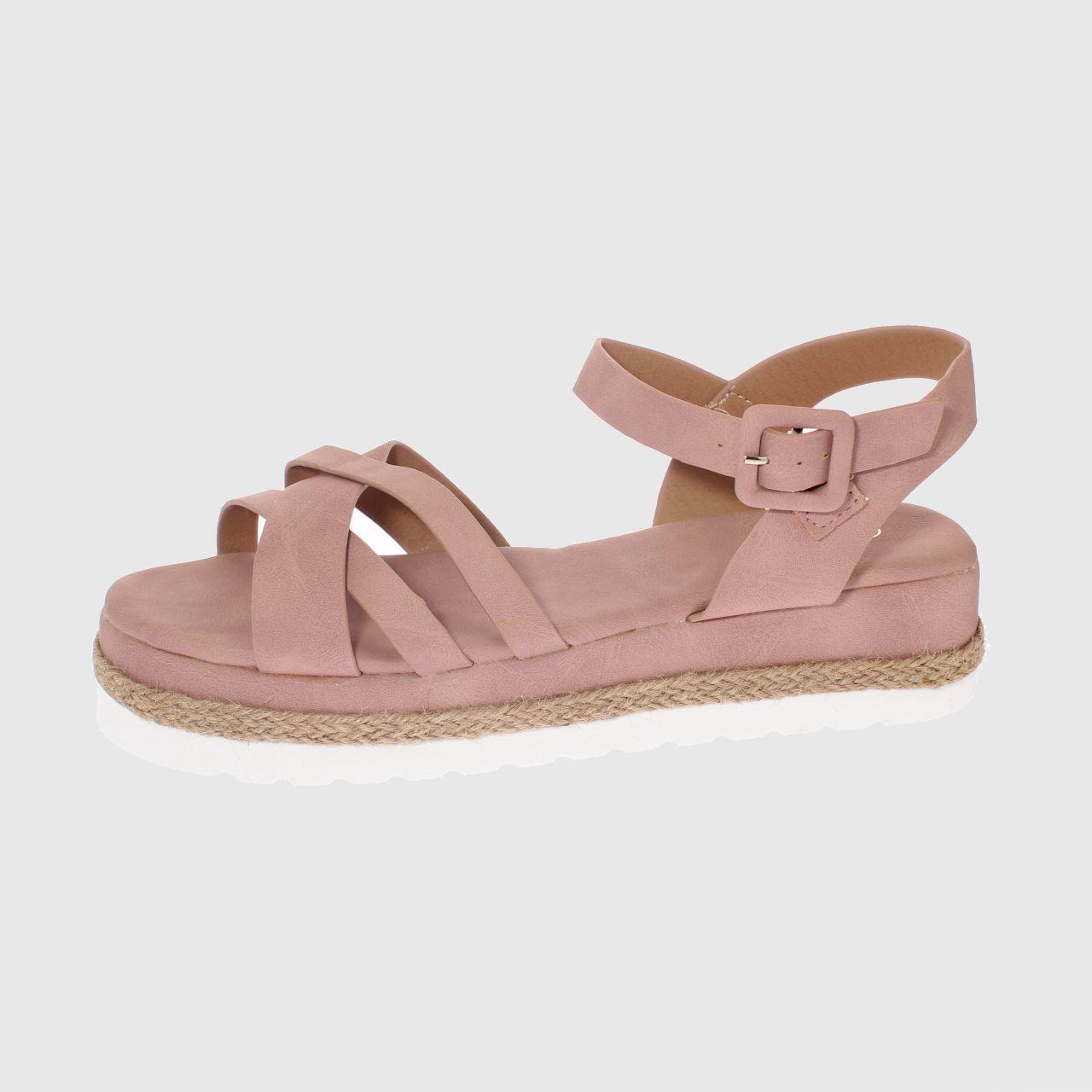 Sandalia Plataforma Rosado Vía franca Mujer-1