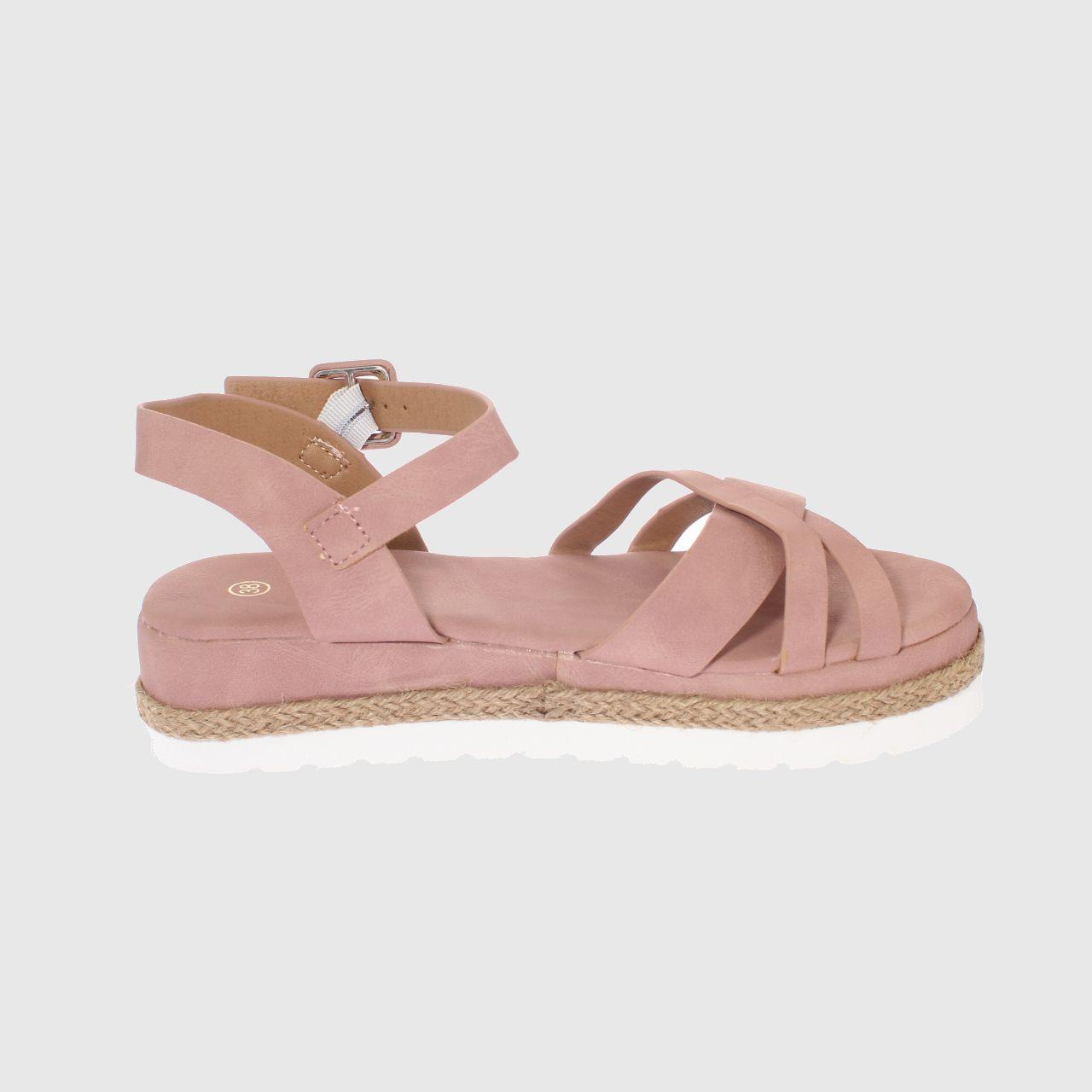 Sandalia Plataforma Rosado Vía franca Mujer-2
