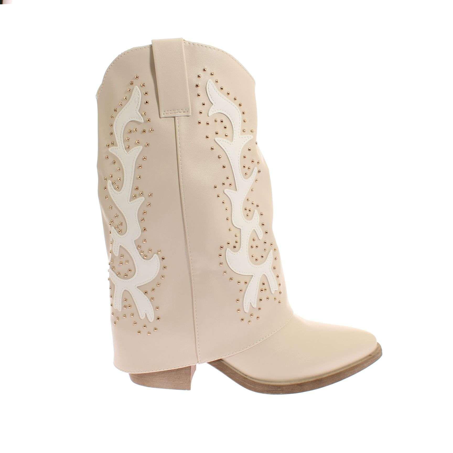 Bota Vaquera Beige Vía Franca Mujer Art: 5Q26BEIGE-1