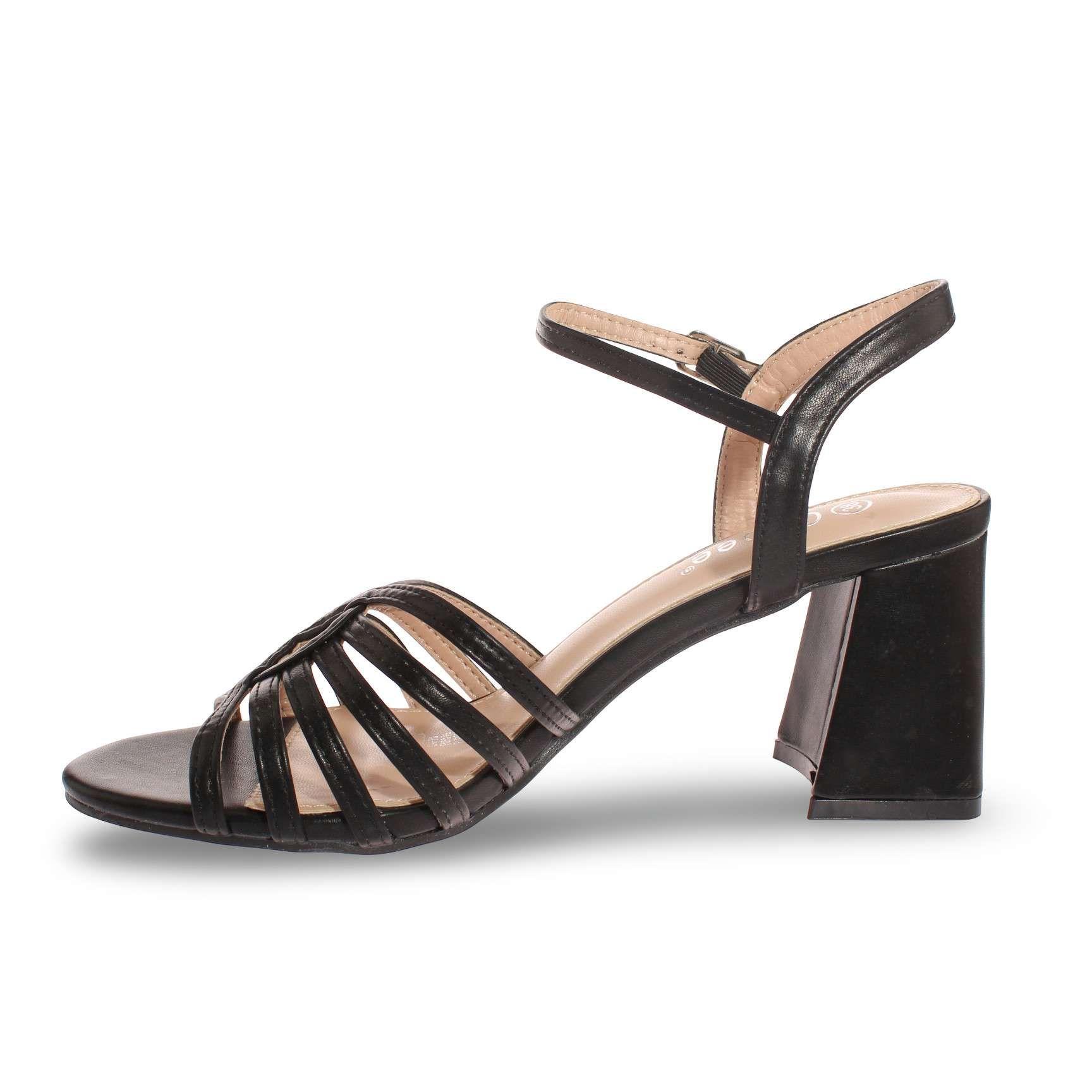 Sandalia Taco Negro Vía Franca Mujer Art: 5KD84BLACK-3