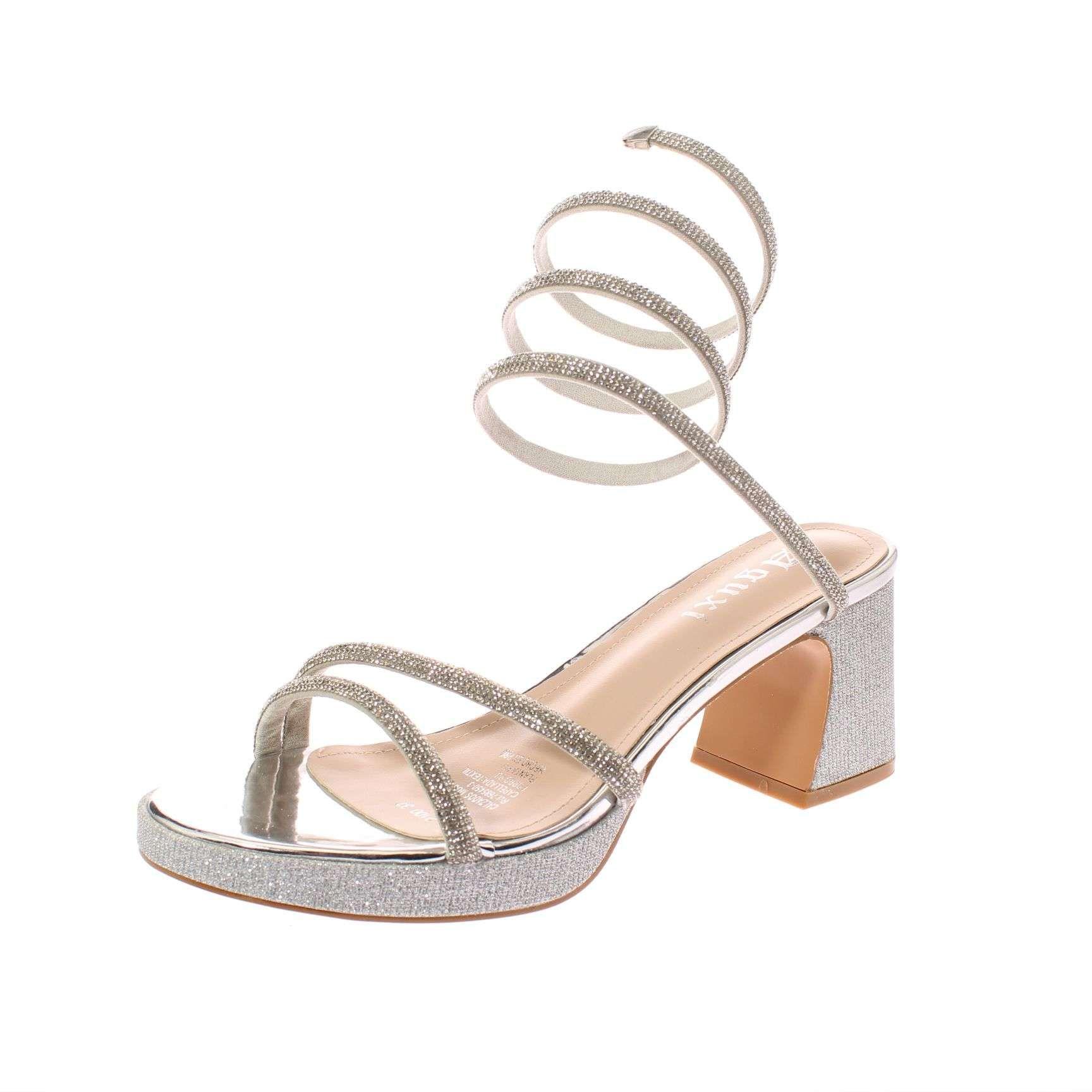 Sandalia Taco Plateado Vía Franca Mujer Art: 52100SILVER-0