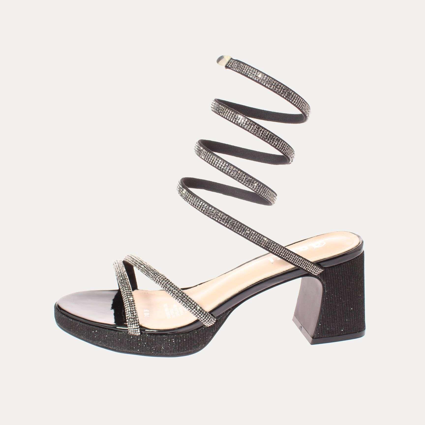 Sandalia Taco Negro Vía Franca Mujer Art: 52100BLACK-1