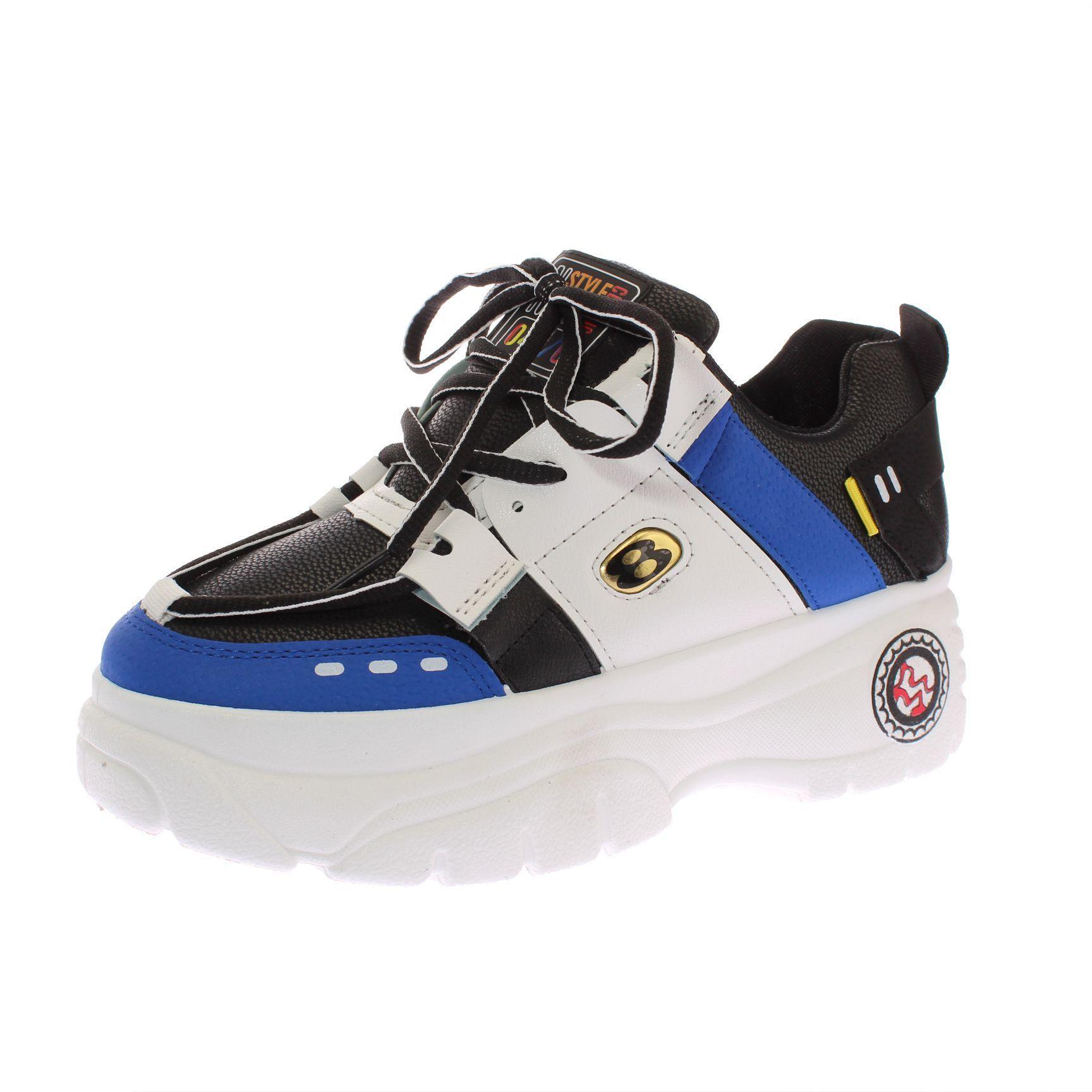 Zapatilla Plataforma Negro/Azul Vía Franca Mujer-0